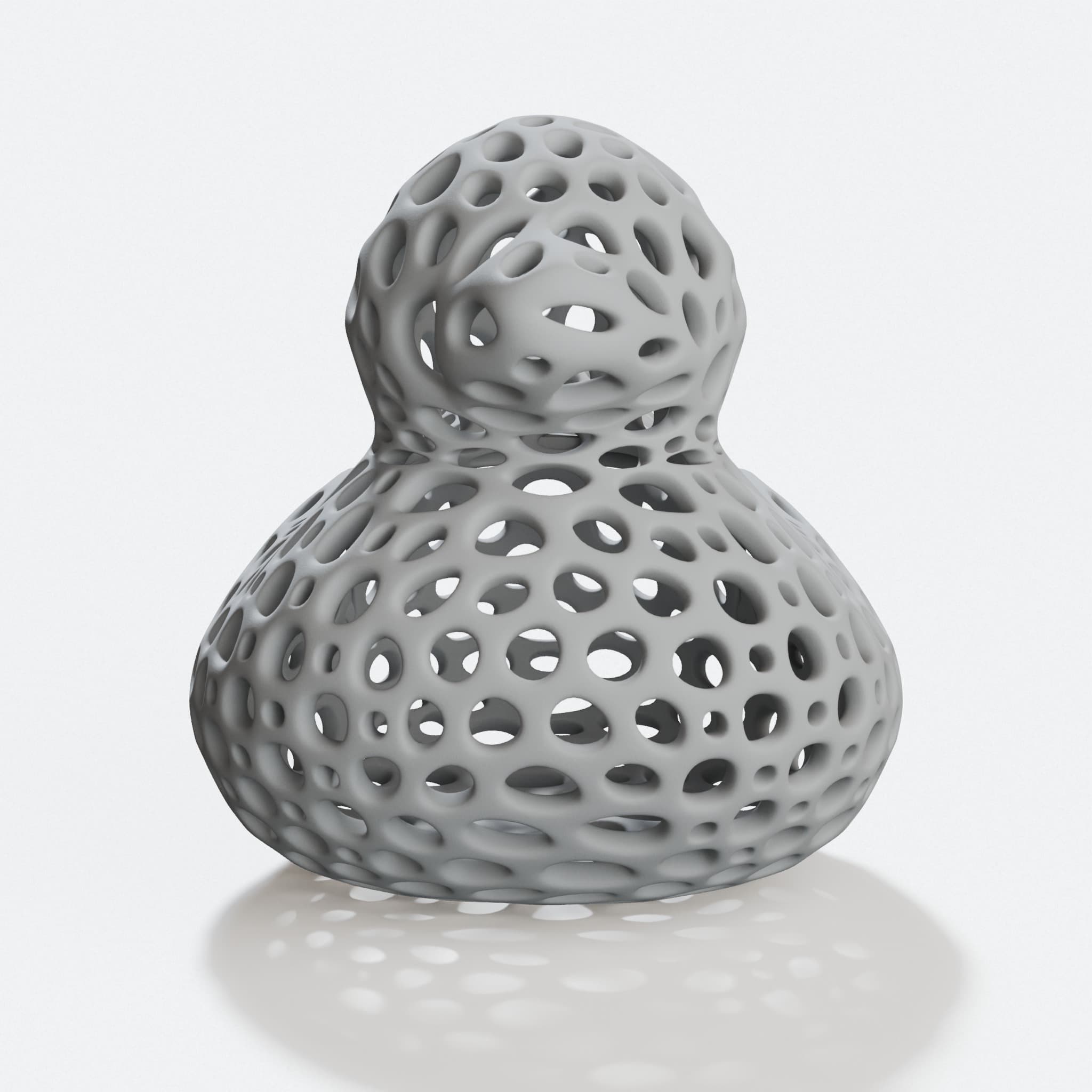 Voronoi Rubber Duck - 3D Printed Toy, hero tilt