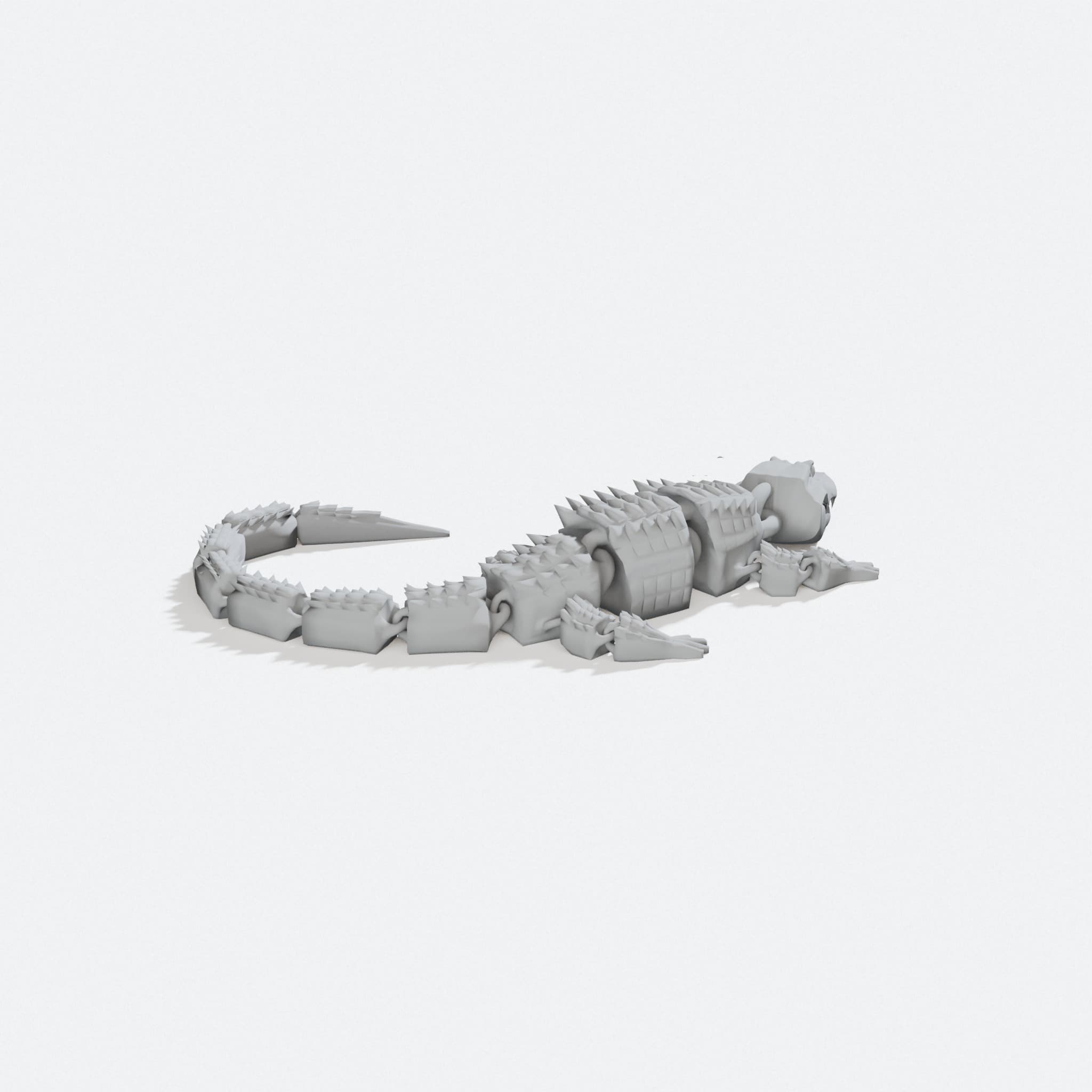Articulated Alligator - 3D Printed Toy, turn three quarter