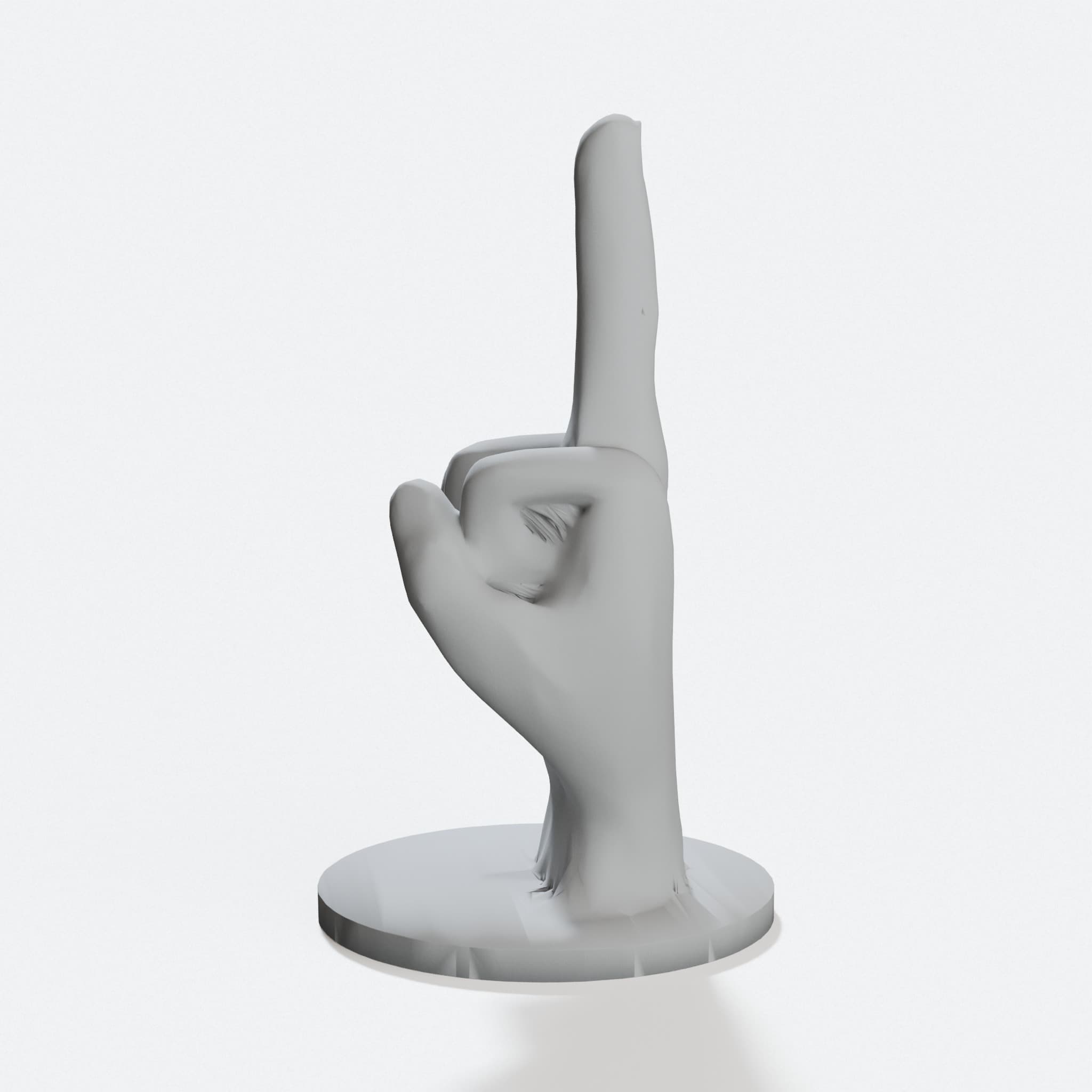Supportless Middle Finger - 3D Printed Gag Toy, hero tilt