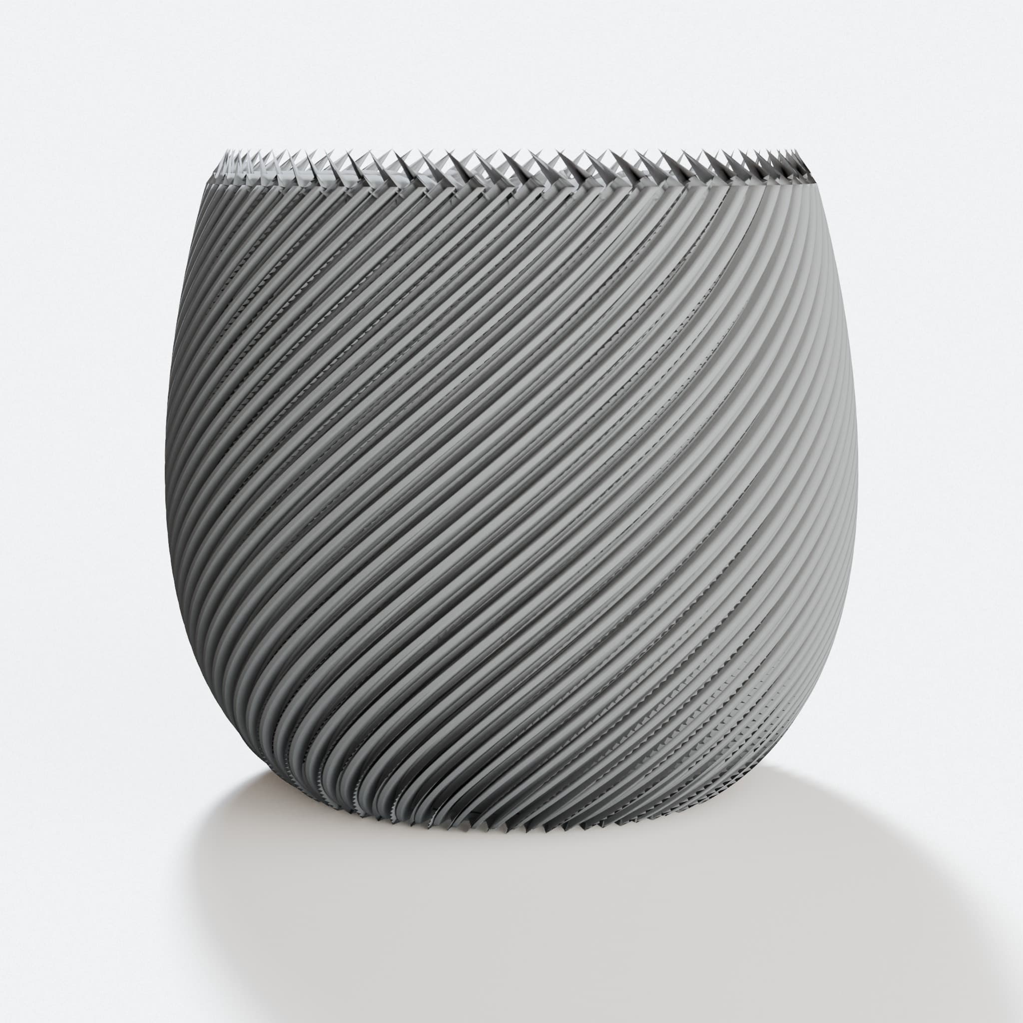 Finned 3D Printed Planter for Home Decor, hero tilt