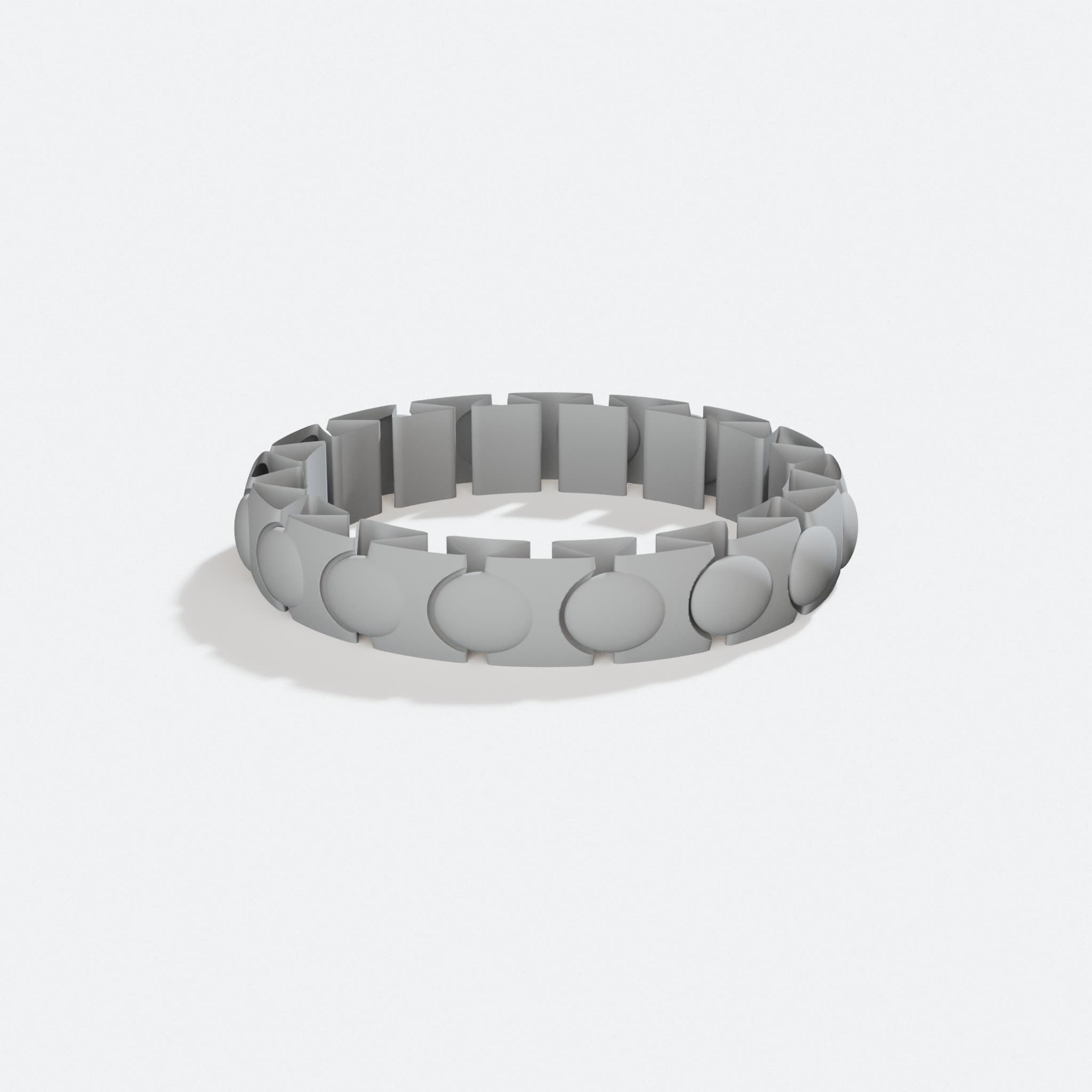 Overlapping Ellipse Bracelet, 3D Printed Gift, turn three quarter