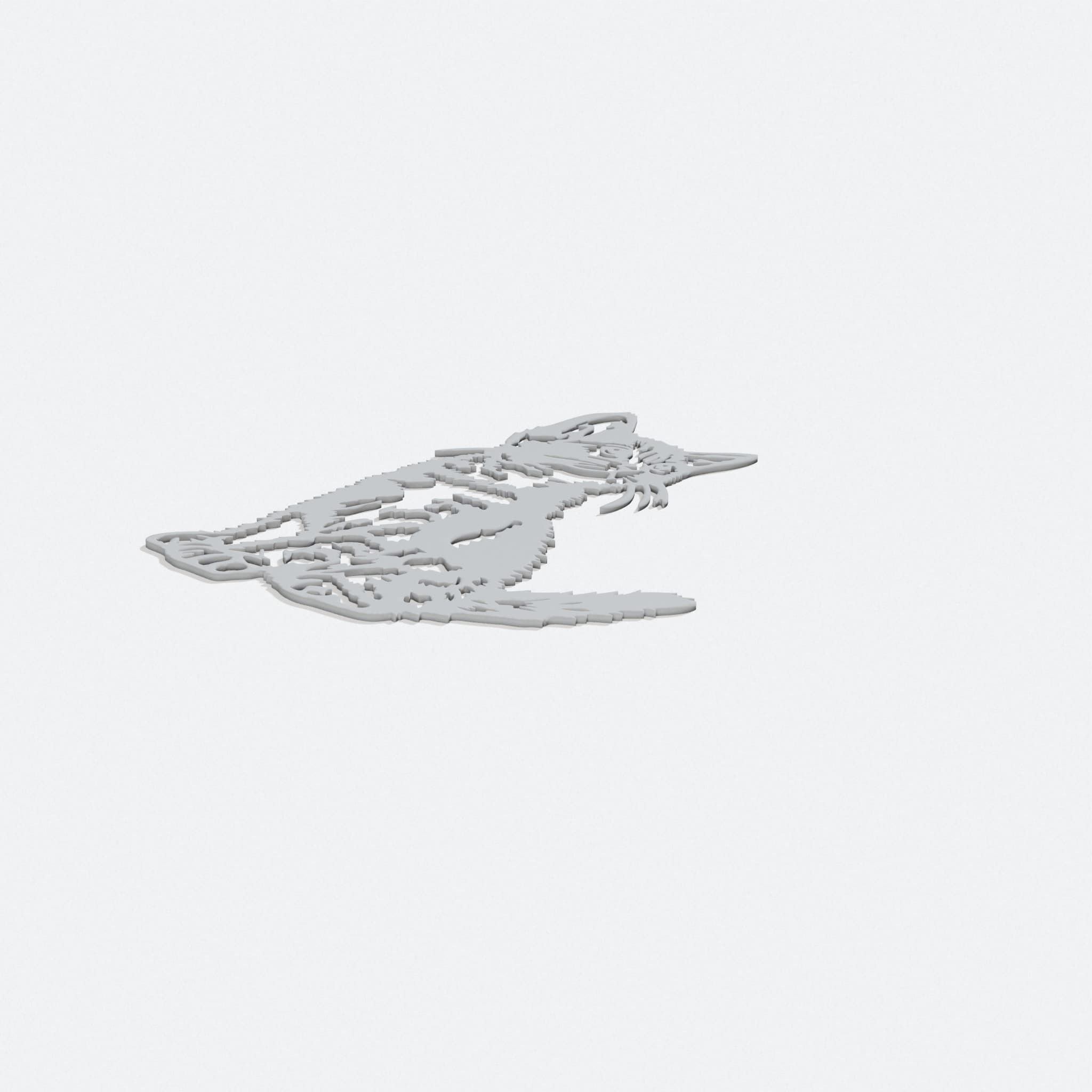 Lovely Cat Wall Decoration 3D Printed Home Decor, turn three quarter