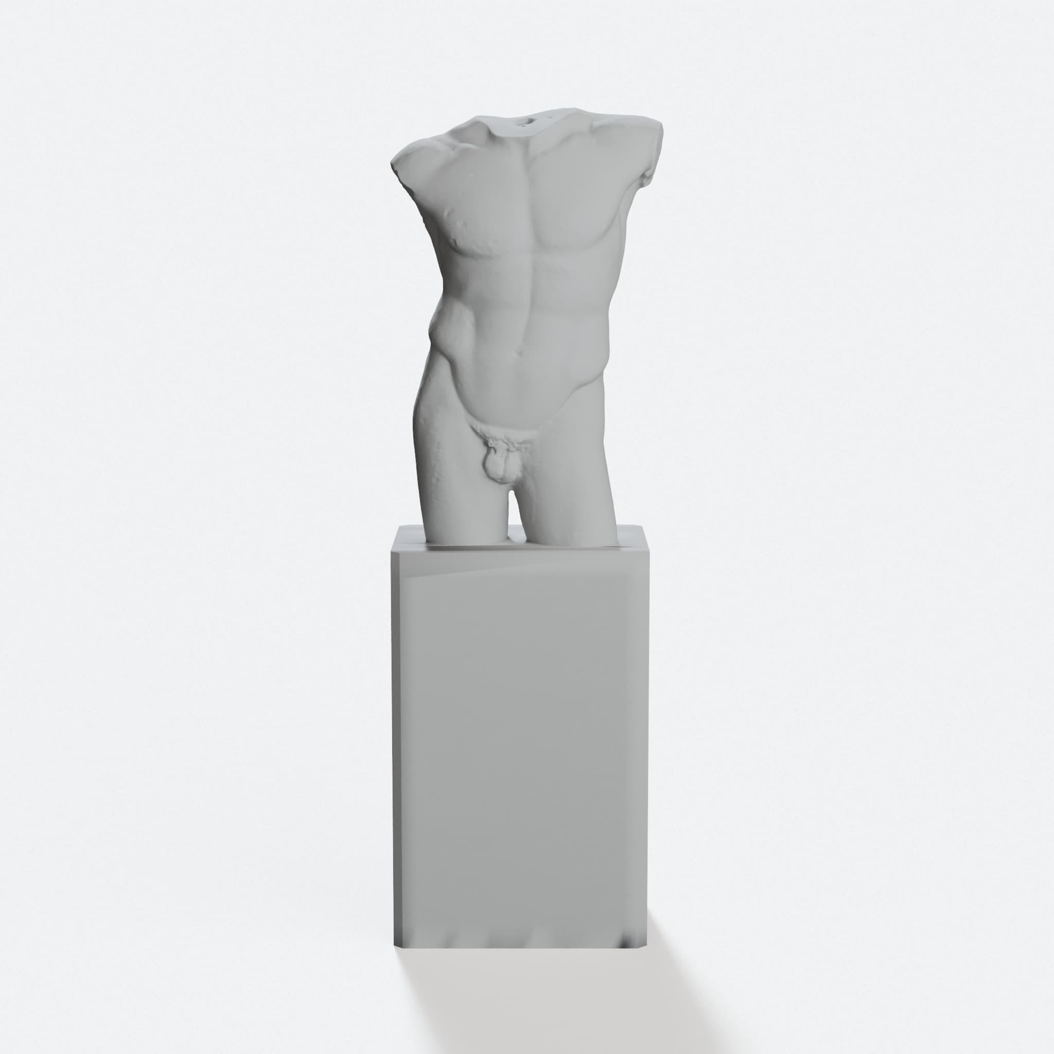 Male Torso Diadumenus Classical Sculpture 3D Print File, hero tilt
