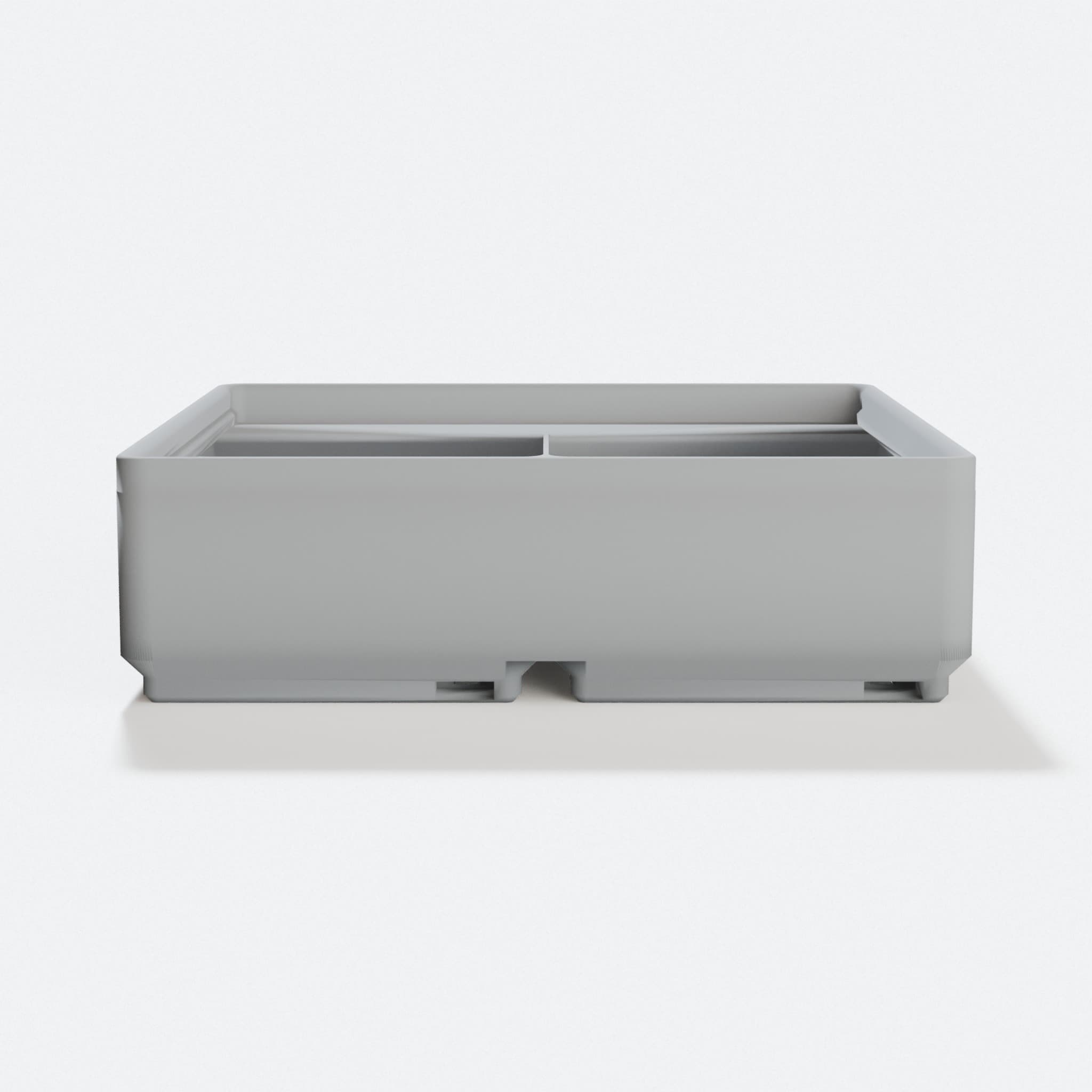 Gridfinity Bin 2×2 × 3u (4 Compartments), hero tilt