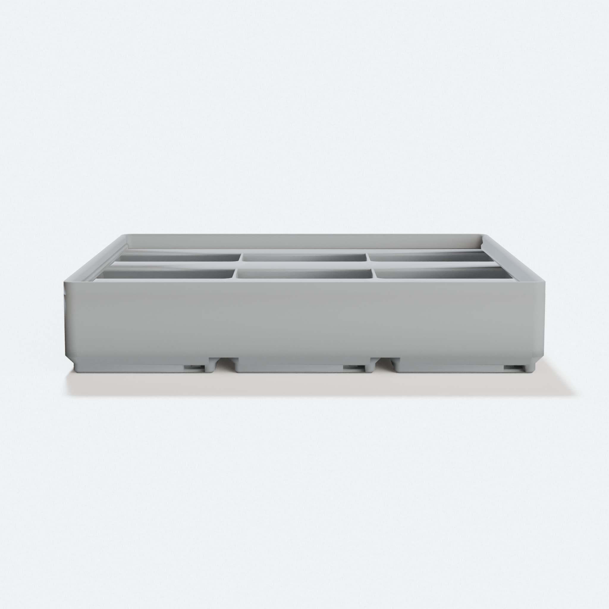 Gridfinity Bin 3×3 × 3u (9 Compartments), hero tilt