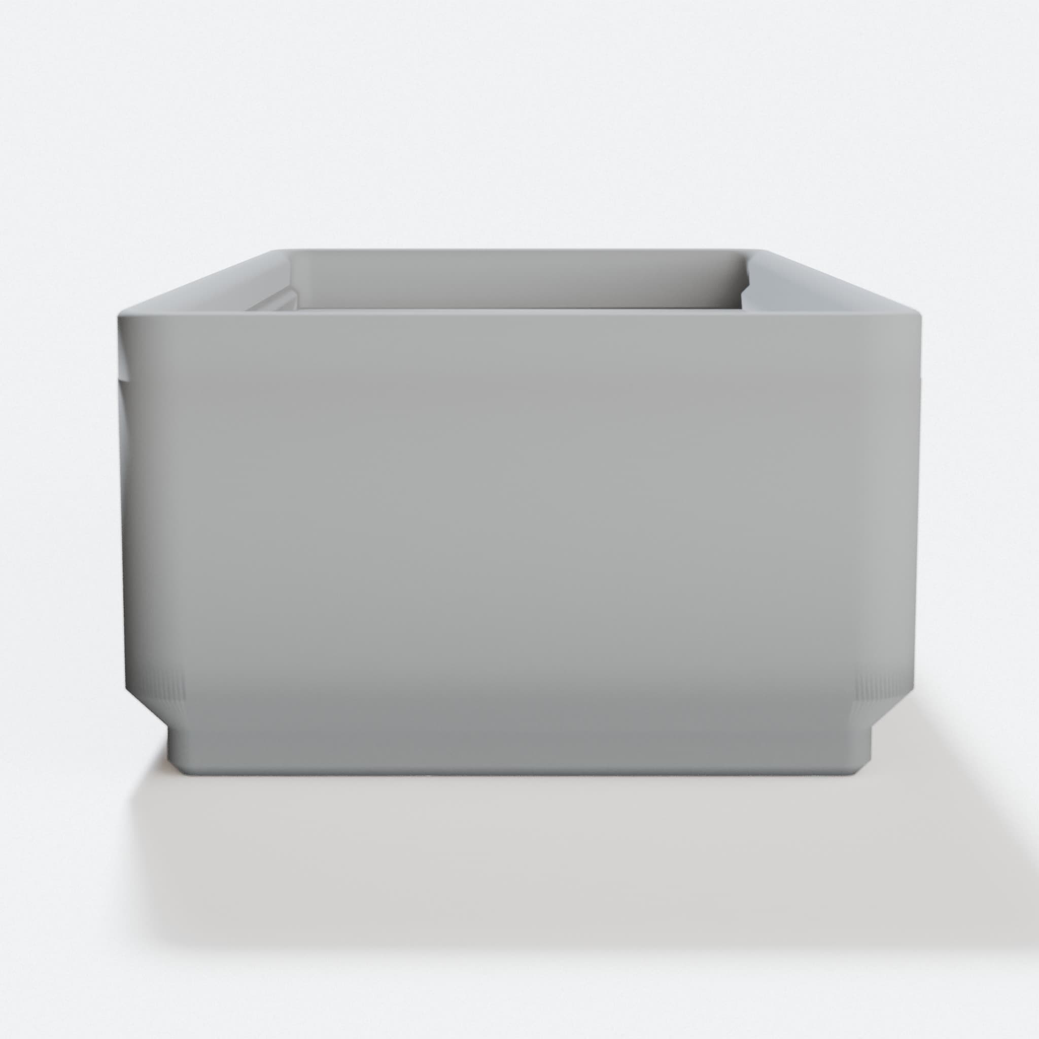 Gridfinity Bin 1×2 × 3u (Magnet Holes), hero tilt