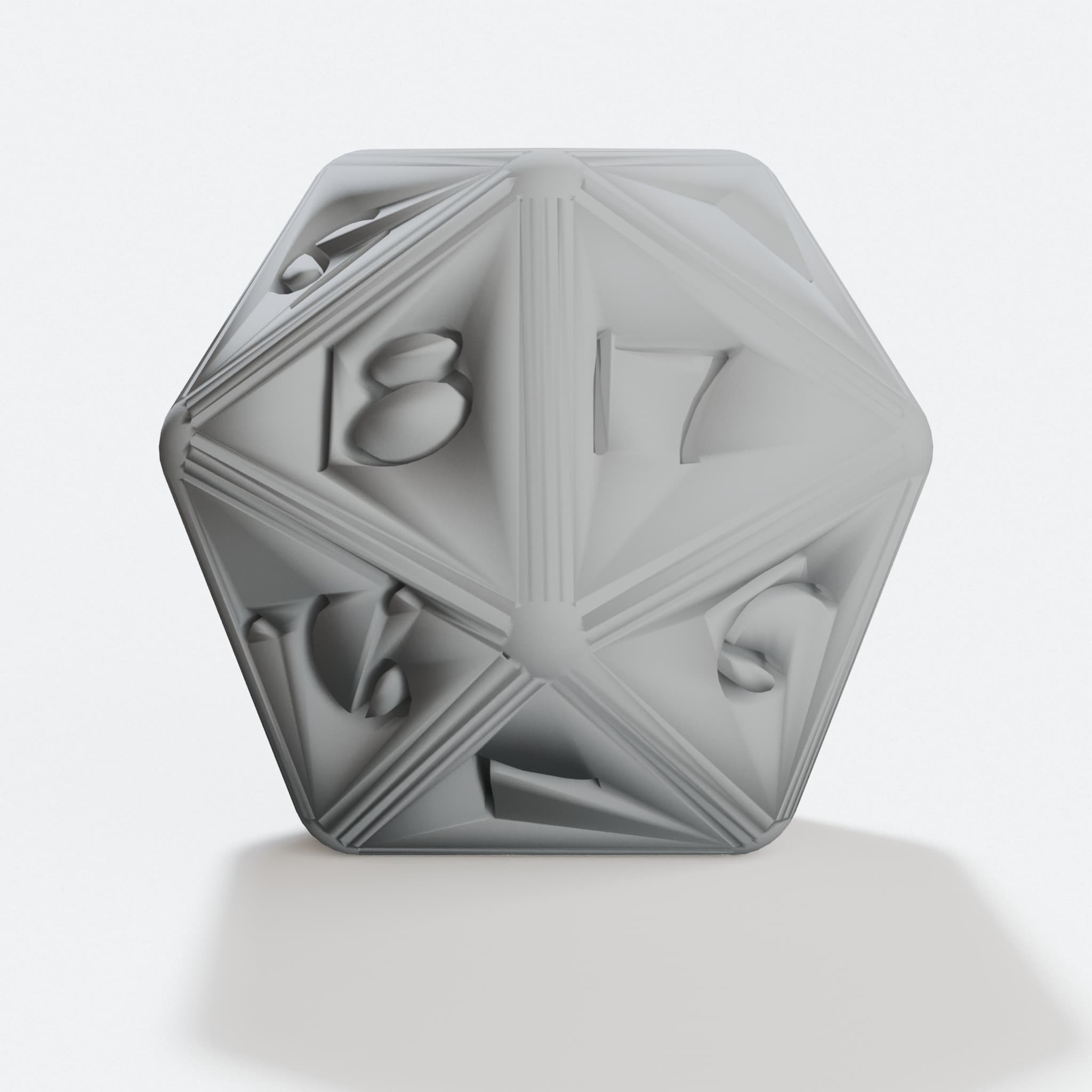 Rounded Platonic Dice Set - 3D Printed, hero tilt