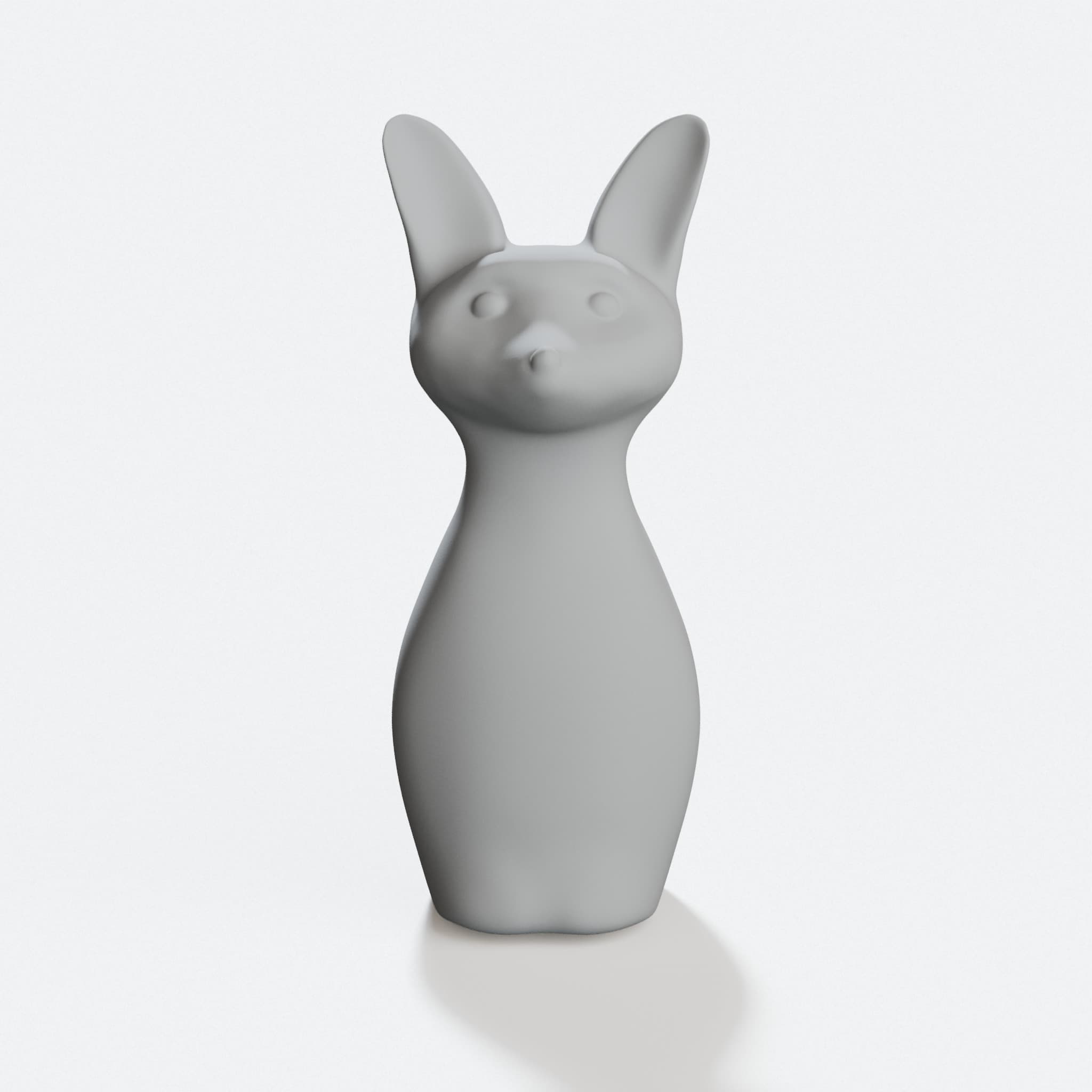 Sitting Fox 3D Printed Toy, hero tilt