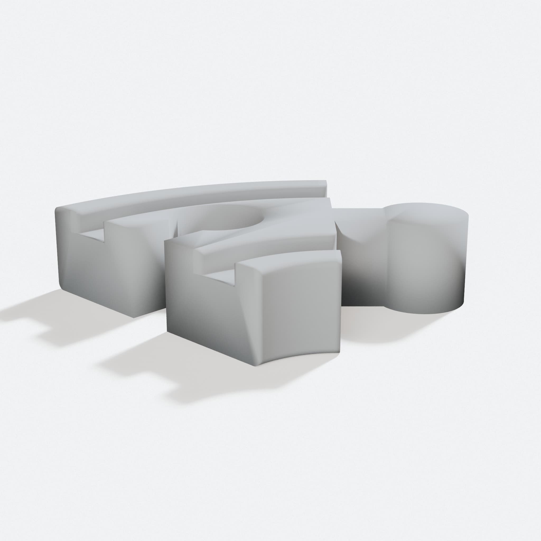 Wooden Train Track Connectors for BRIO Layouts, turn three quarter