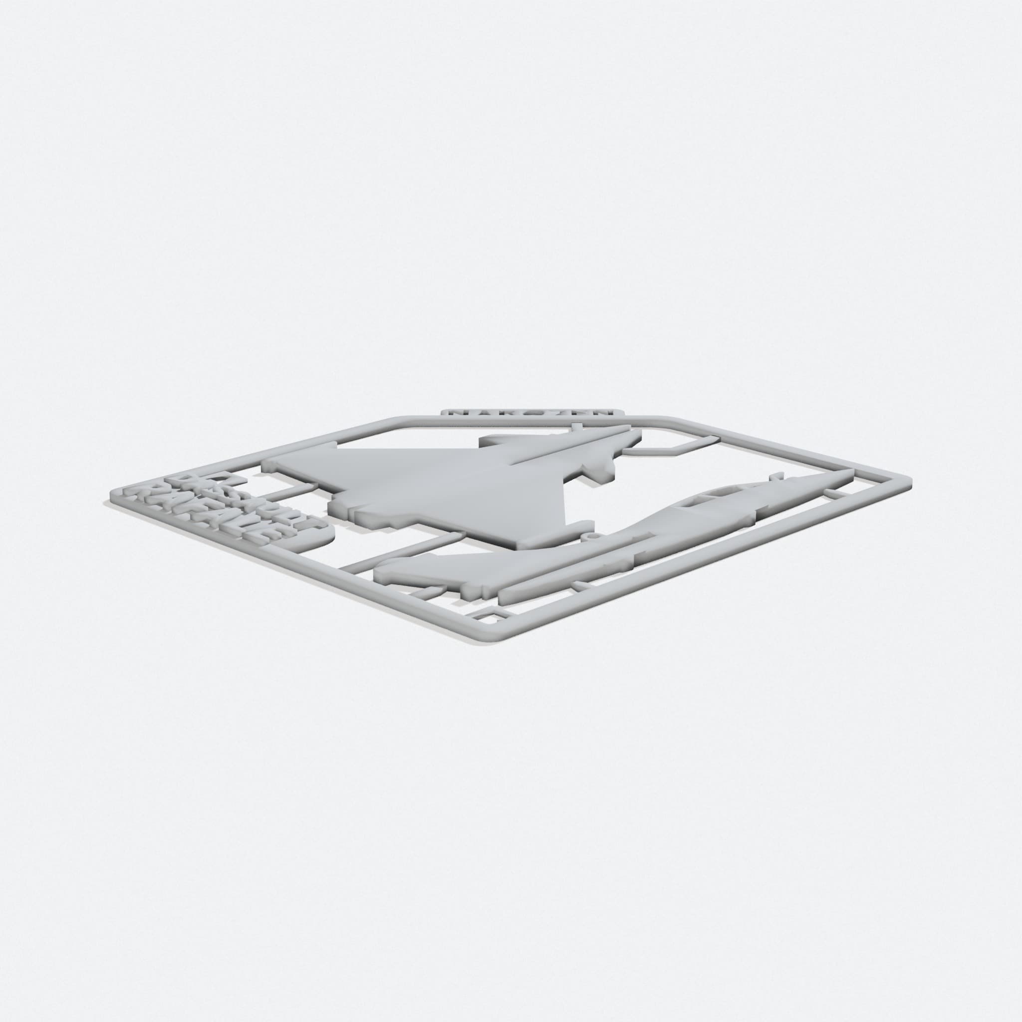 Dassault Rafale 3D Printed Toy Model Kit Card, turn three quarter