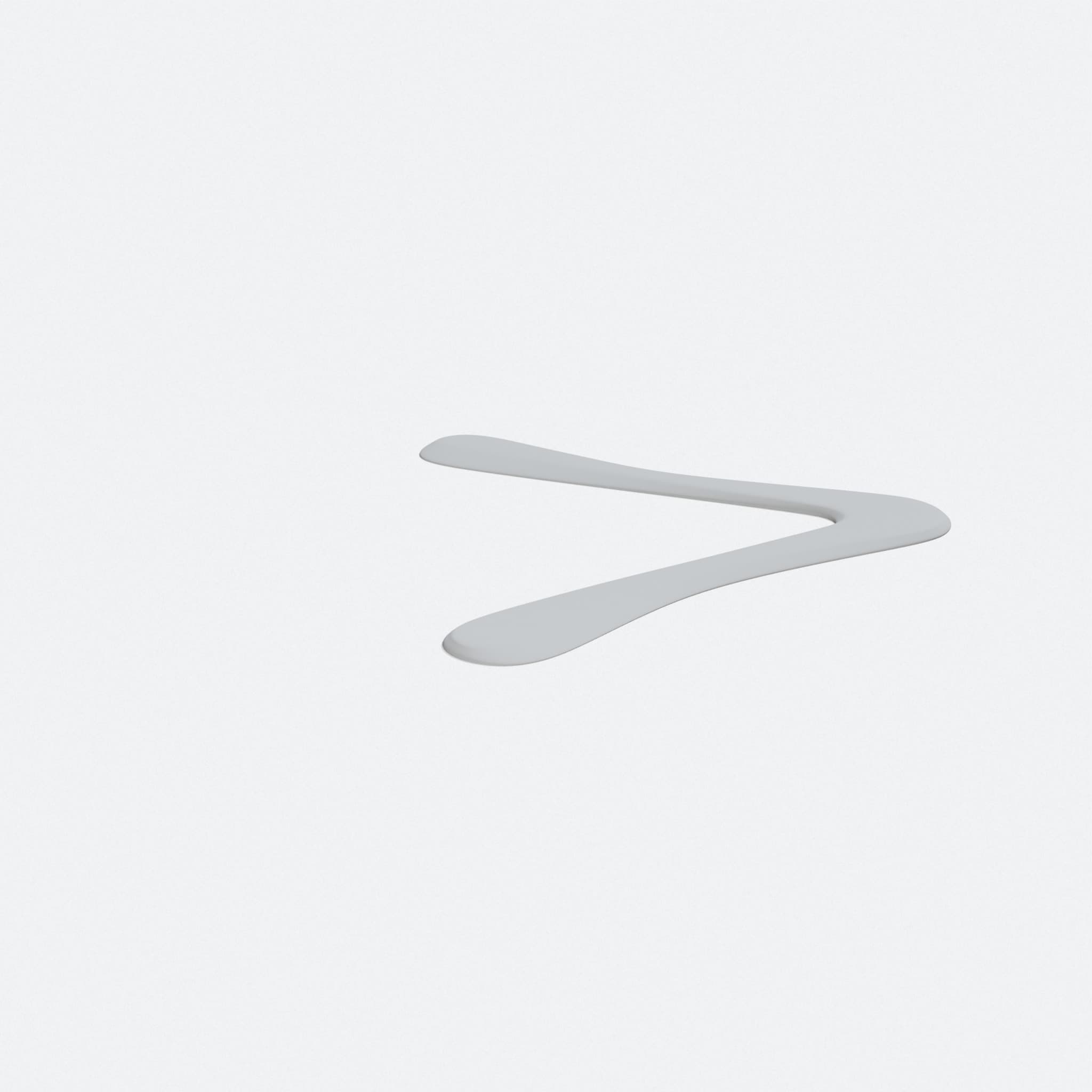 3D Printed Boomerang Toy, turn three quarter
