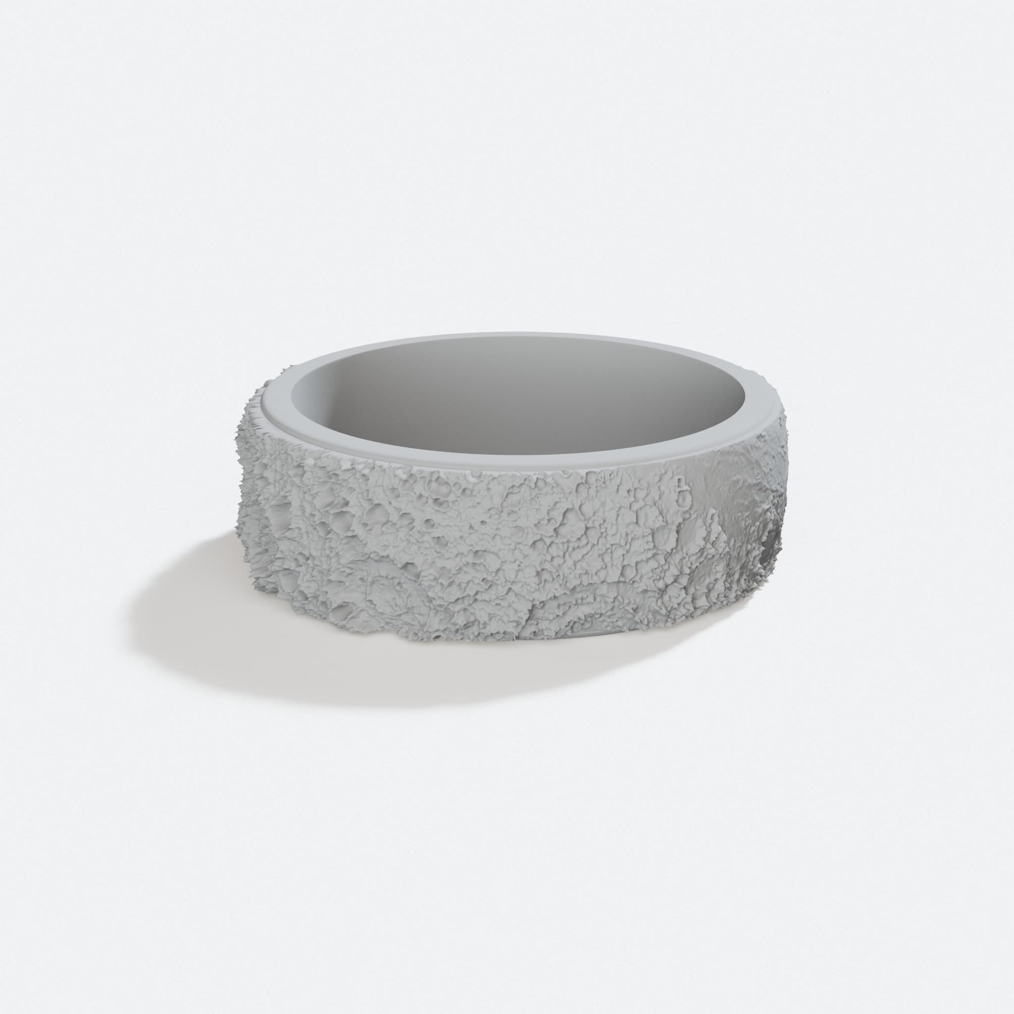 Moon Ring 3D Printed Gift, Space Jewelry, turn three quarter