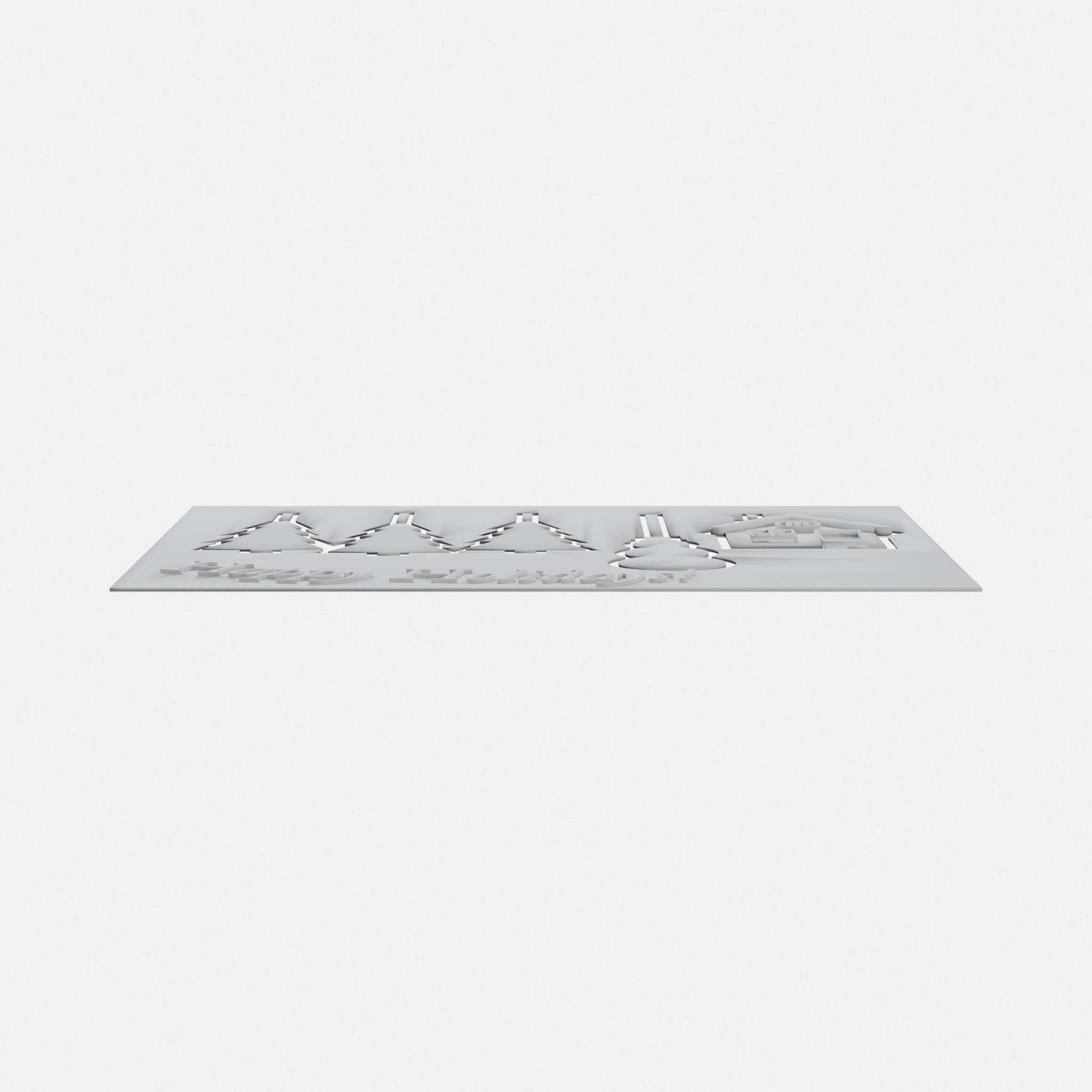 3D Printed Holiday Card - Winter Scene Greeting Card, hero tilt