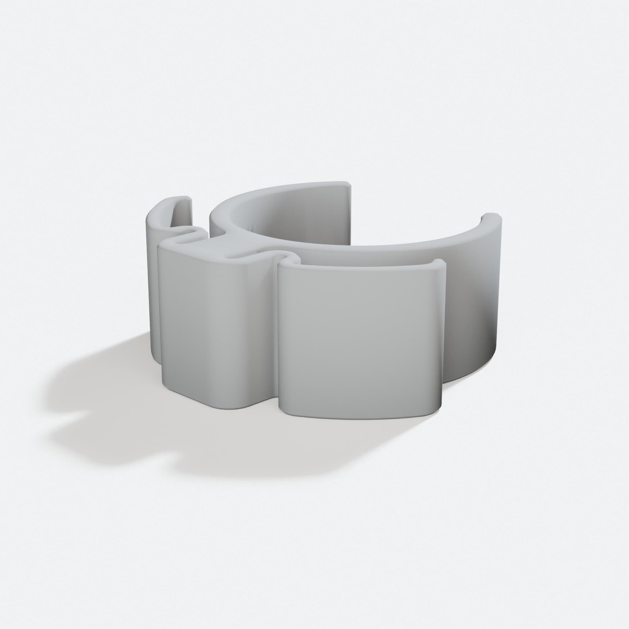 Cable Holder for Metal Rack, 19mm Pole Organizer, turn three quarter
