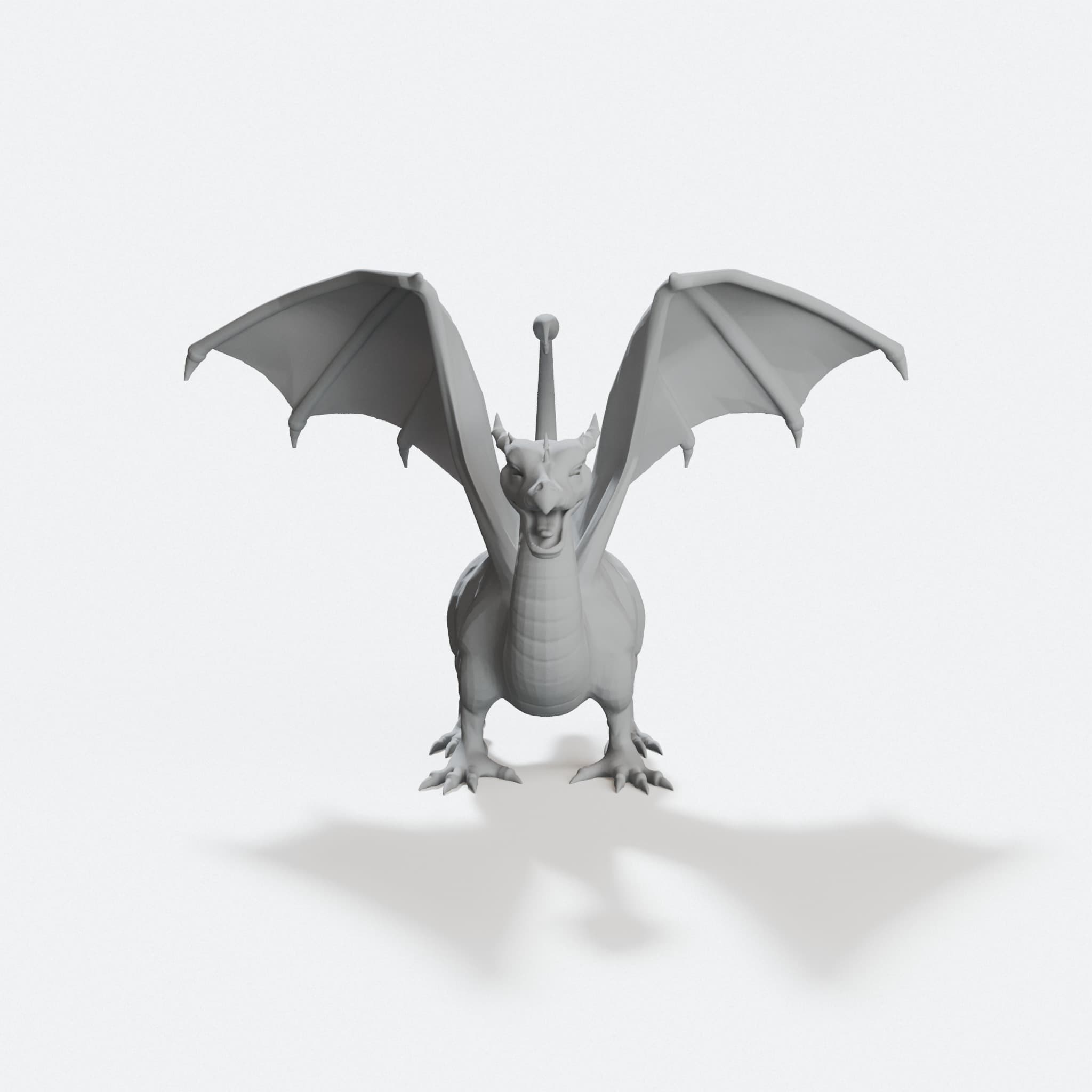 Dragon 3D Printable Toy Figurine, hero tilt
