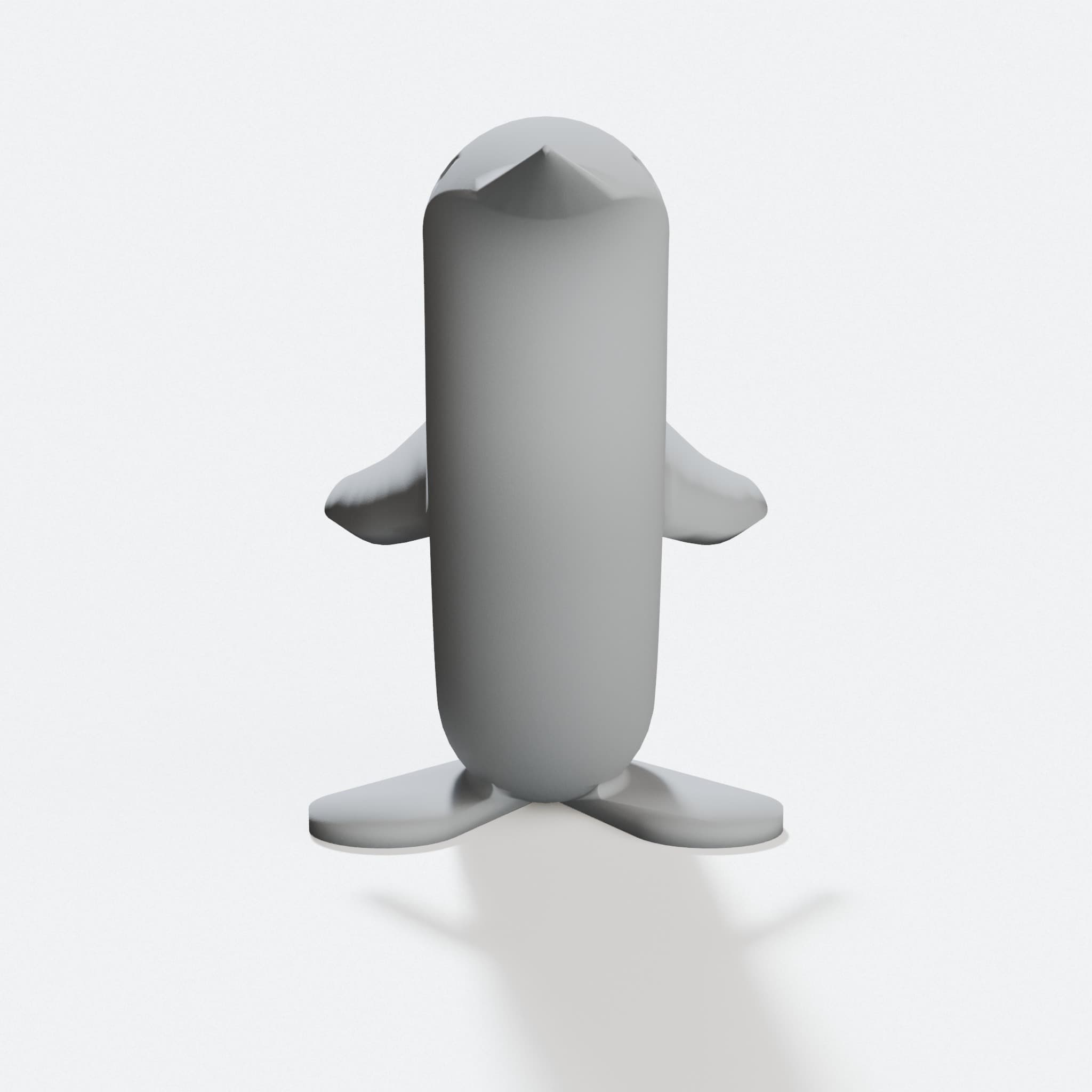 Cute Penguin 3D Printed Toy with Big Feet, hero tilt