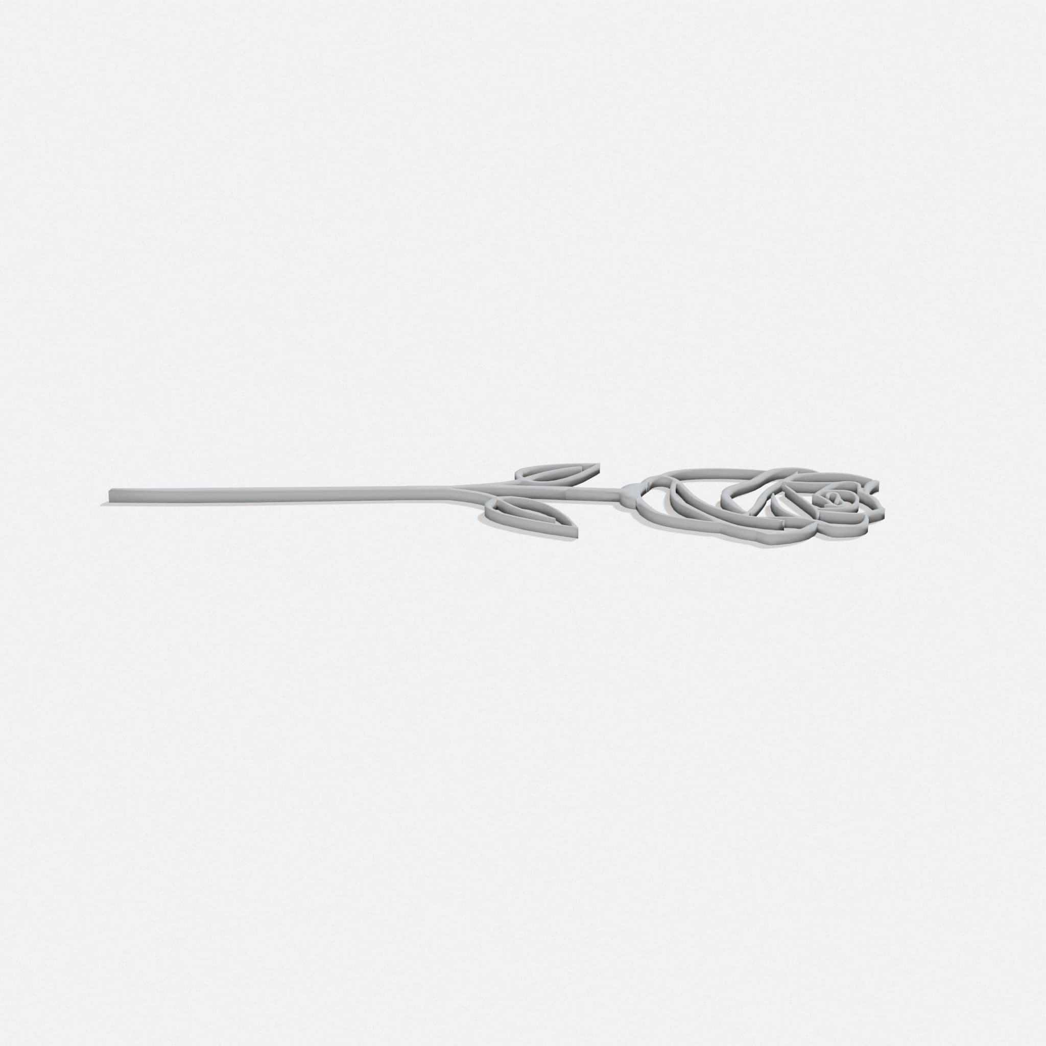 Mother's Day Rose 3D Printed Ornament, turn three quarter