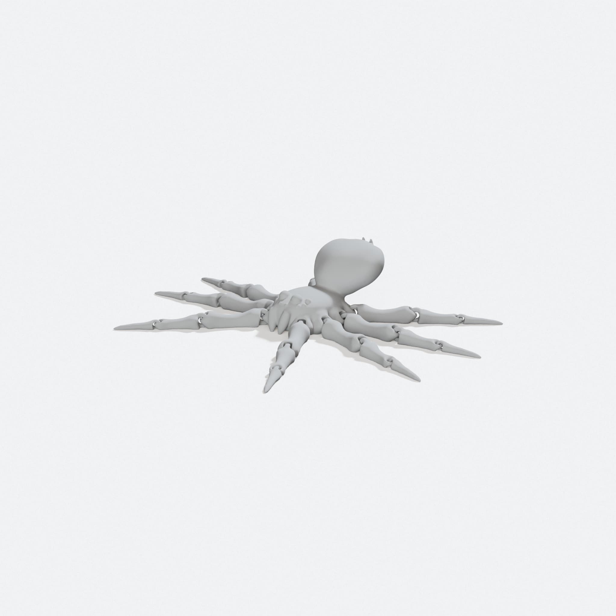 Articulated Spider Toy - 3D Printed Fidget Model, turn three quarter
