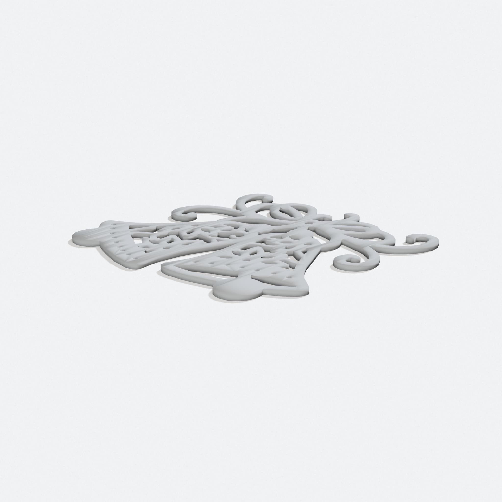 Bells Christmas Ornament, 3D Printed Holiday Decor, turn three quarter