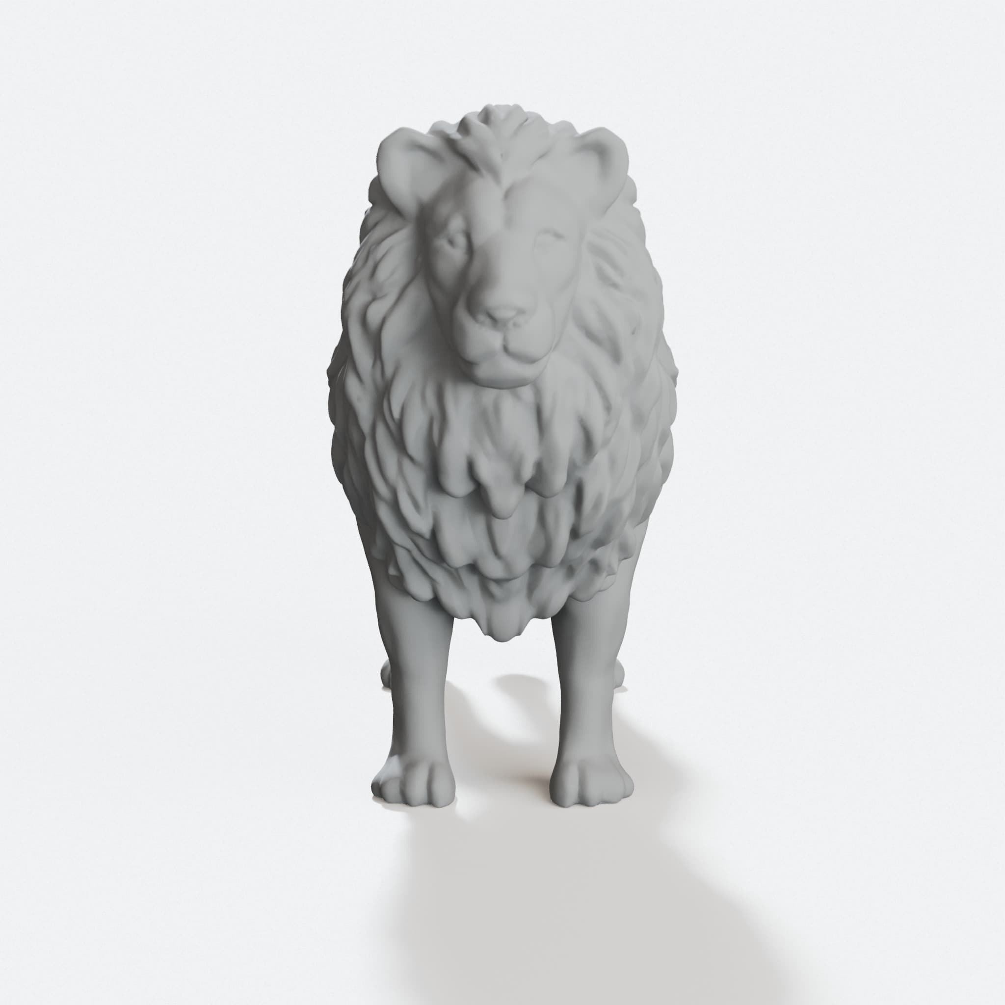 Lion 3D Printed Home Decor Figurine, hero tilt