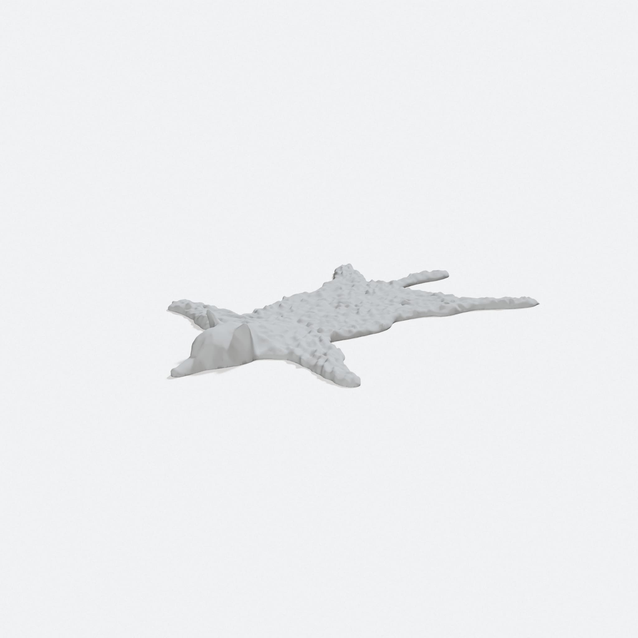 Wolf Pelt Rug 28mm Gaming Miniature 3D Printed Toy, turn three quarter
