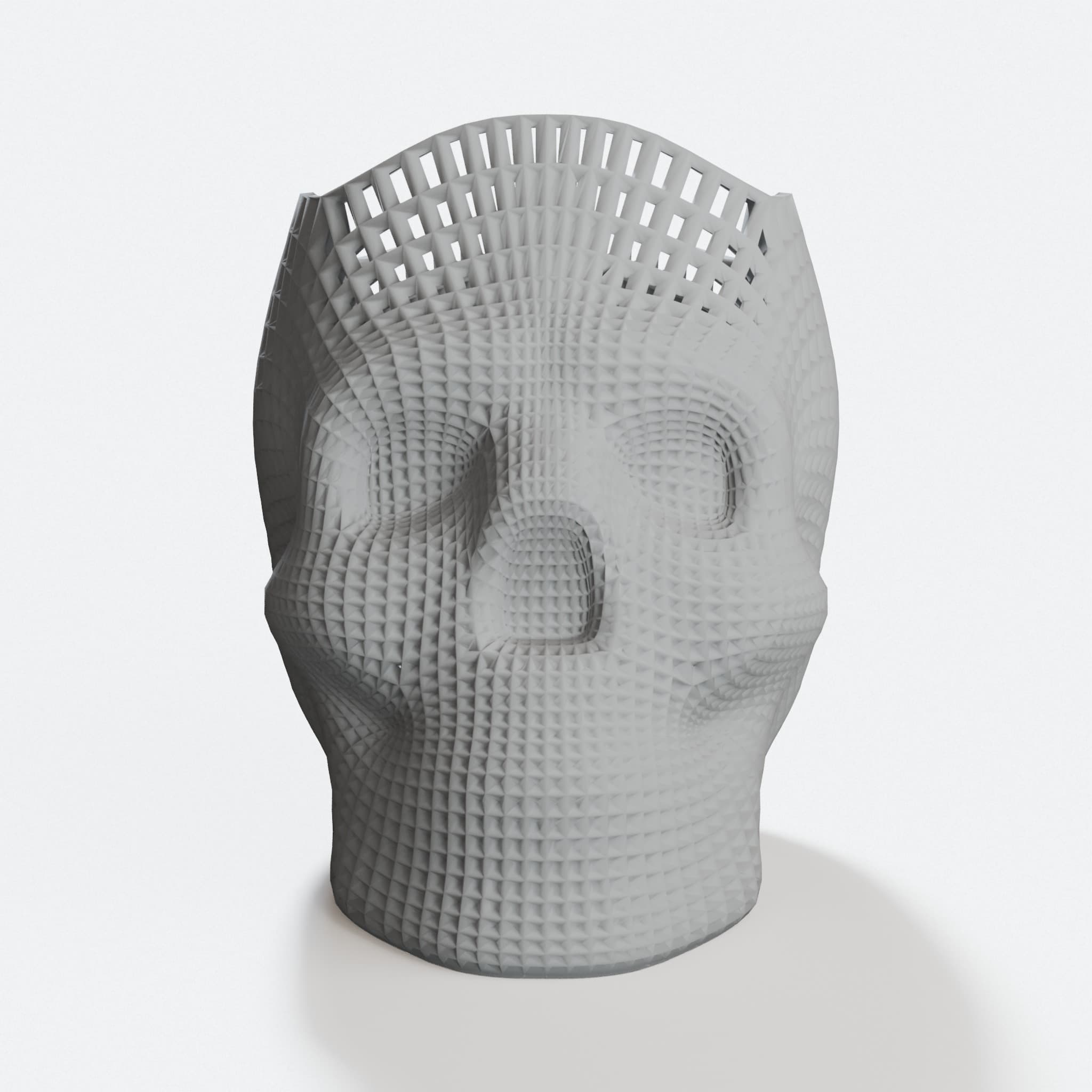 Wireframe Skull Coin Holder Compatible with Prusa 3D Printer, hero tilt