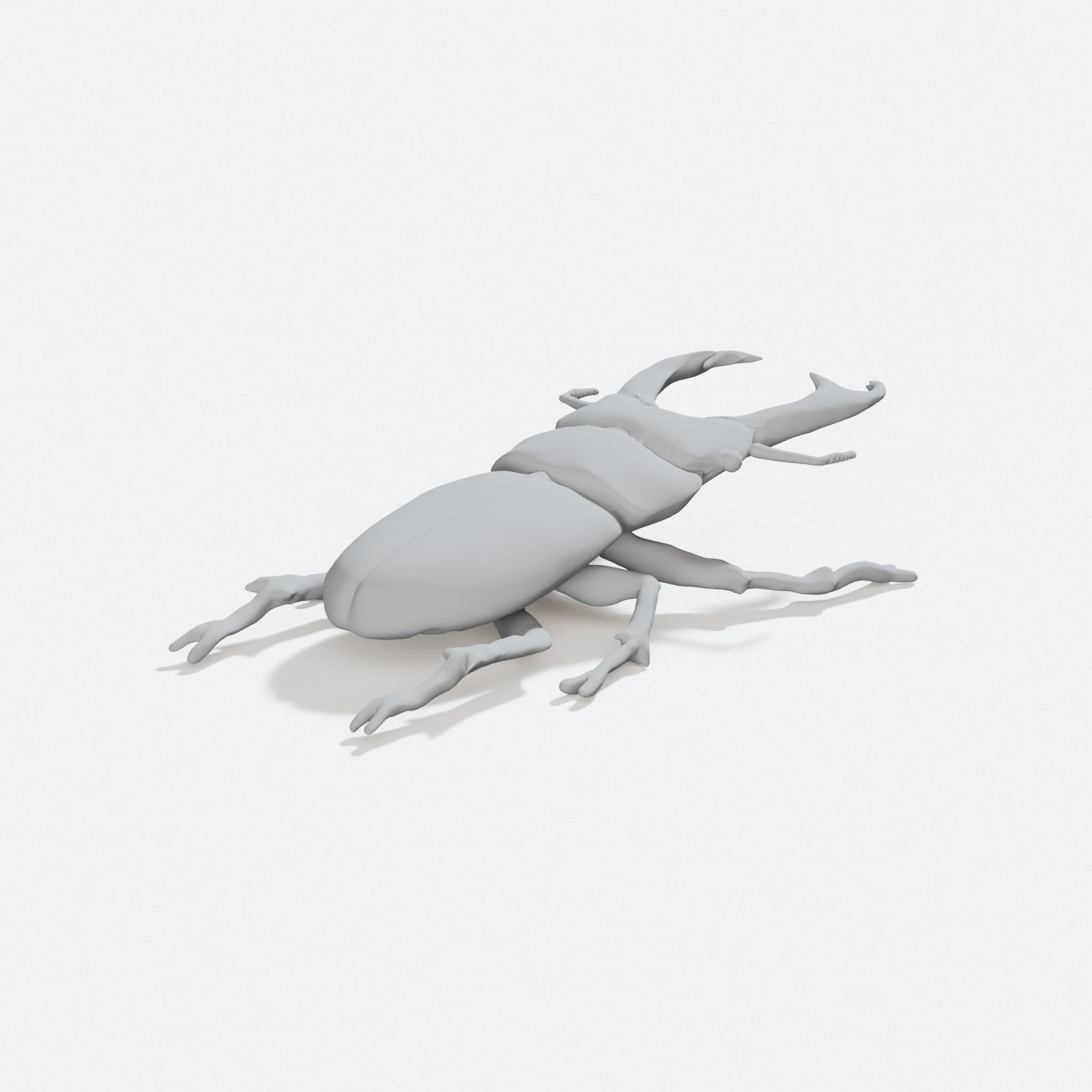 Tiny Stag Beetle 3D Printed Home Decor Model, turn three quarter