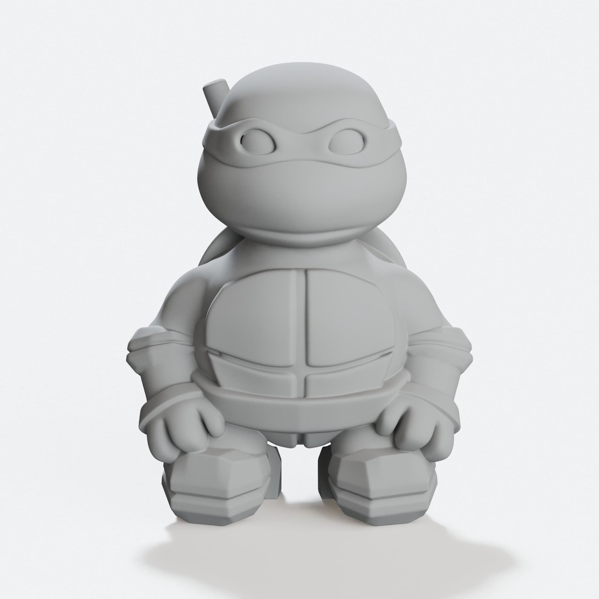 Little Turtle Warrior Bo Staff 3D Printed Toy, hero tilt