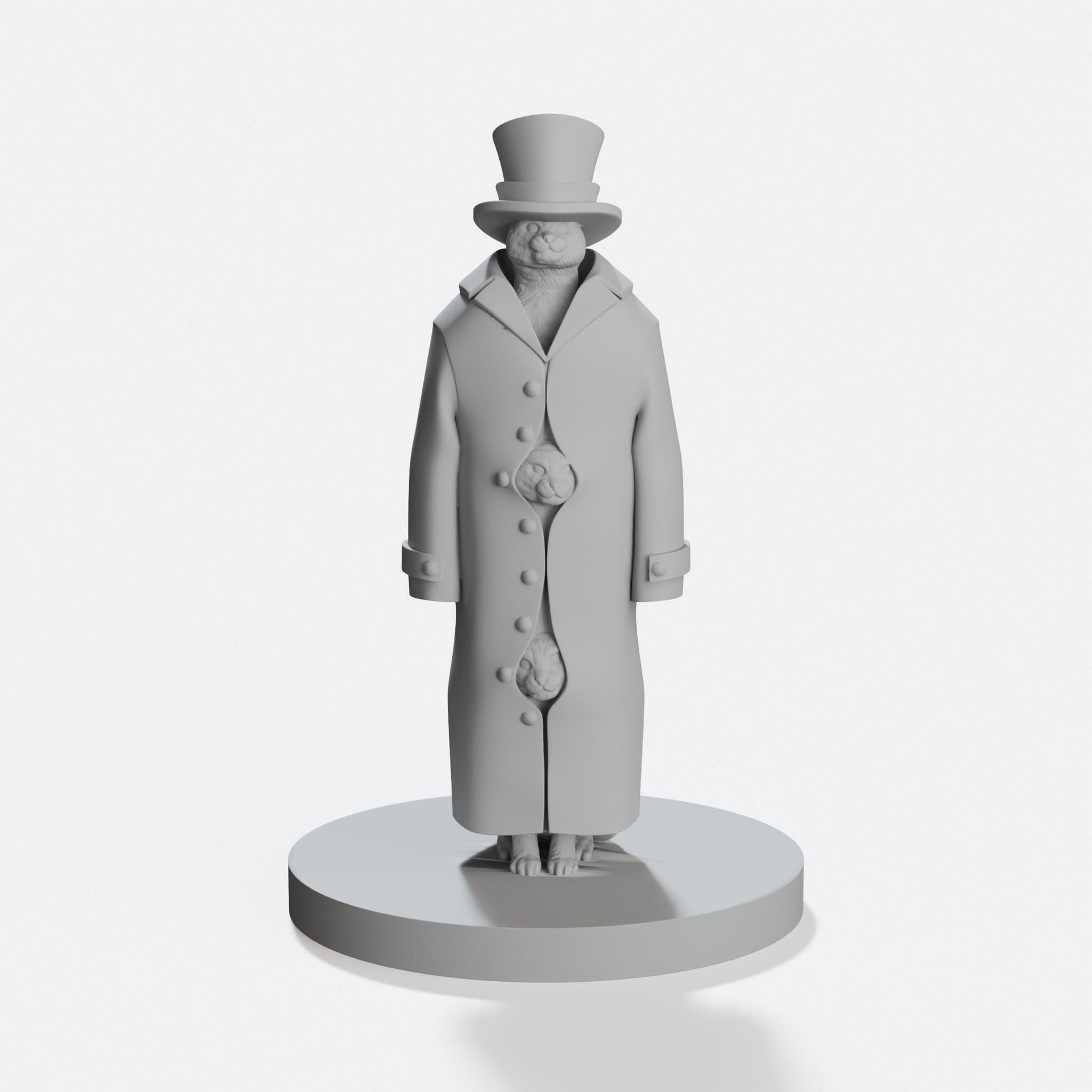 Normal Commoner with Nice Hat 3D Printed Toy, hero tilt