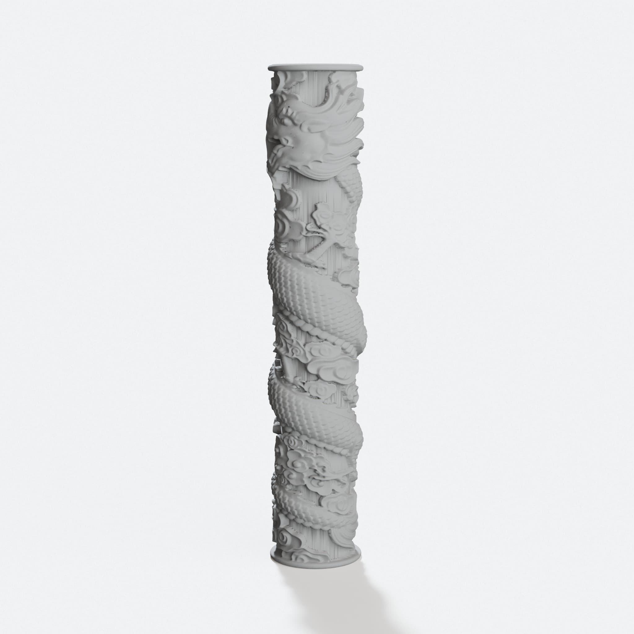 Dragon Pillar 3D Printed Home Decor Sculpture, hero tilt