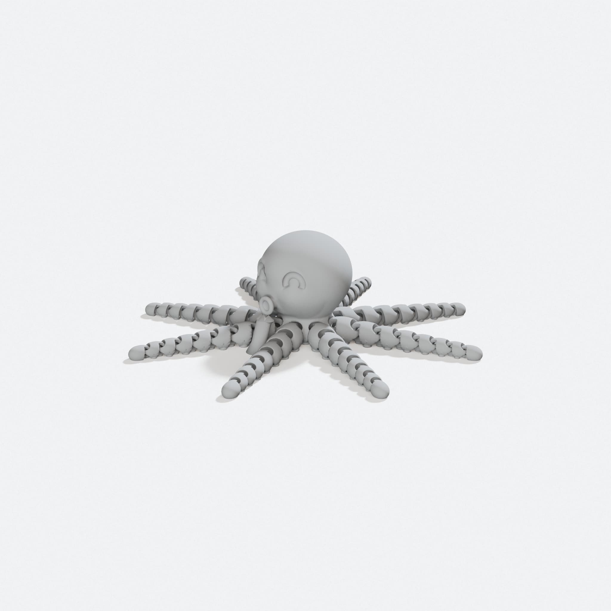Cute Mini Octopus v2 - 3D Printable Toy, turn three quarter