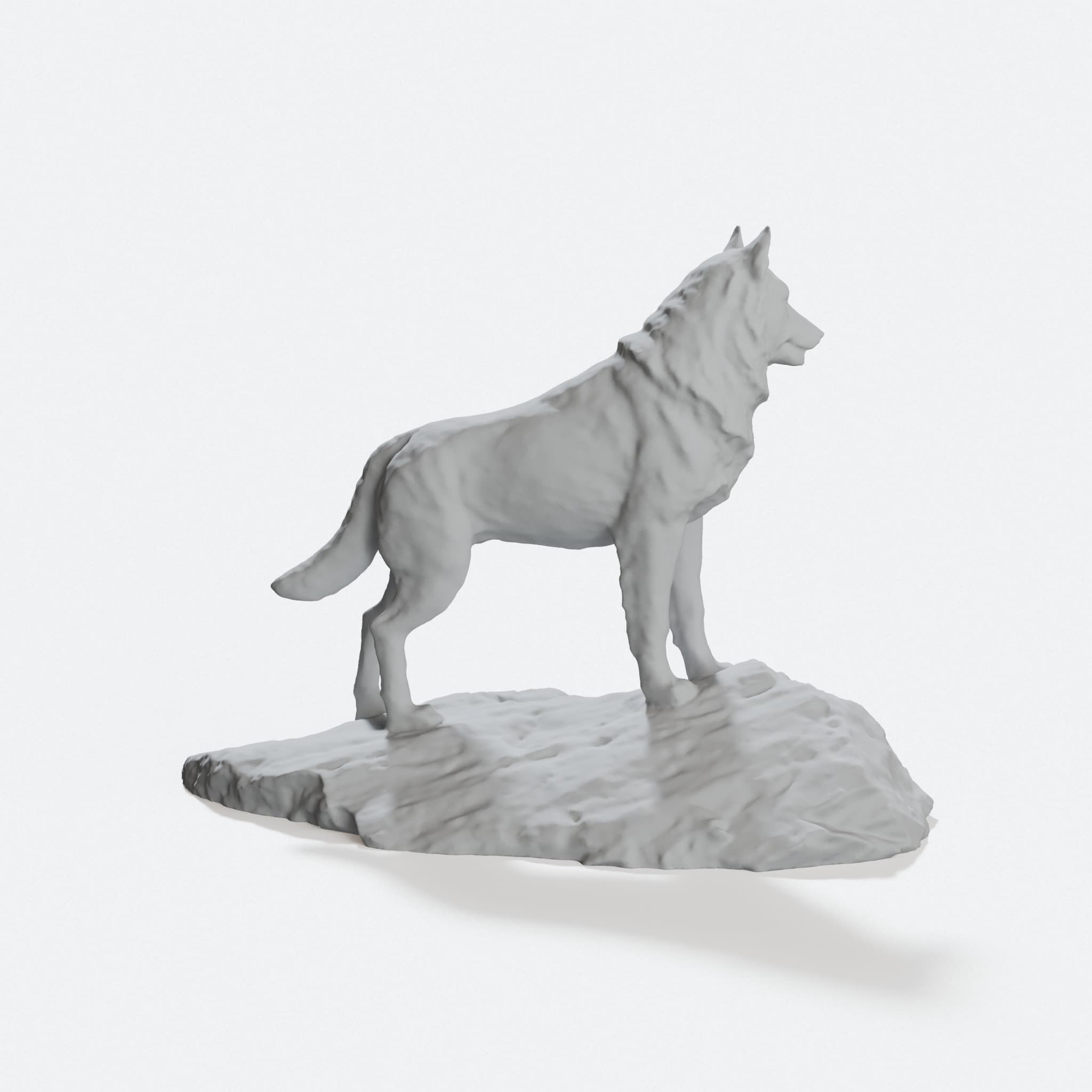 Husky Statue 3D Printed Home Decor - Michigan Tech Mascot, hero tilt