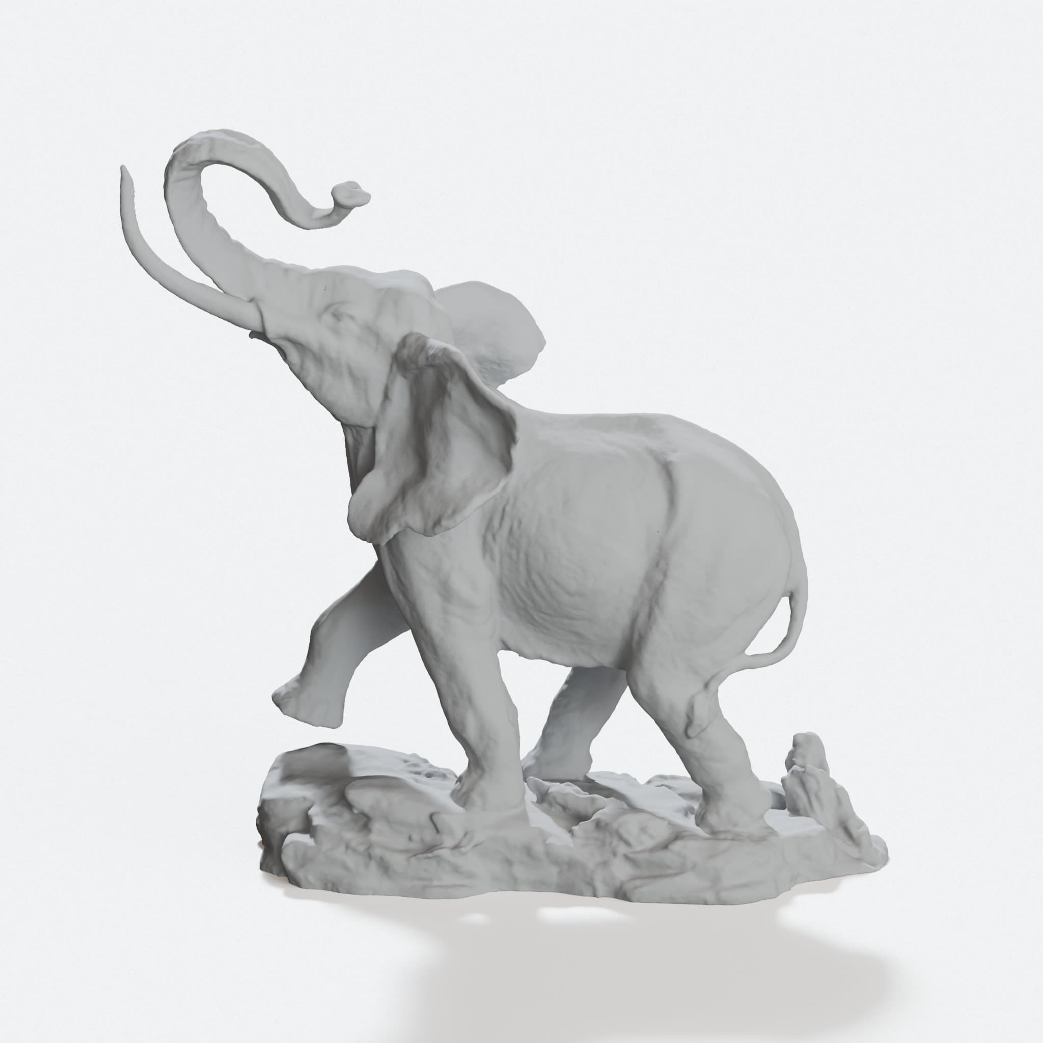 African Elephant 3D Printed Home Decor Statue, hero tilt