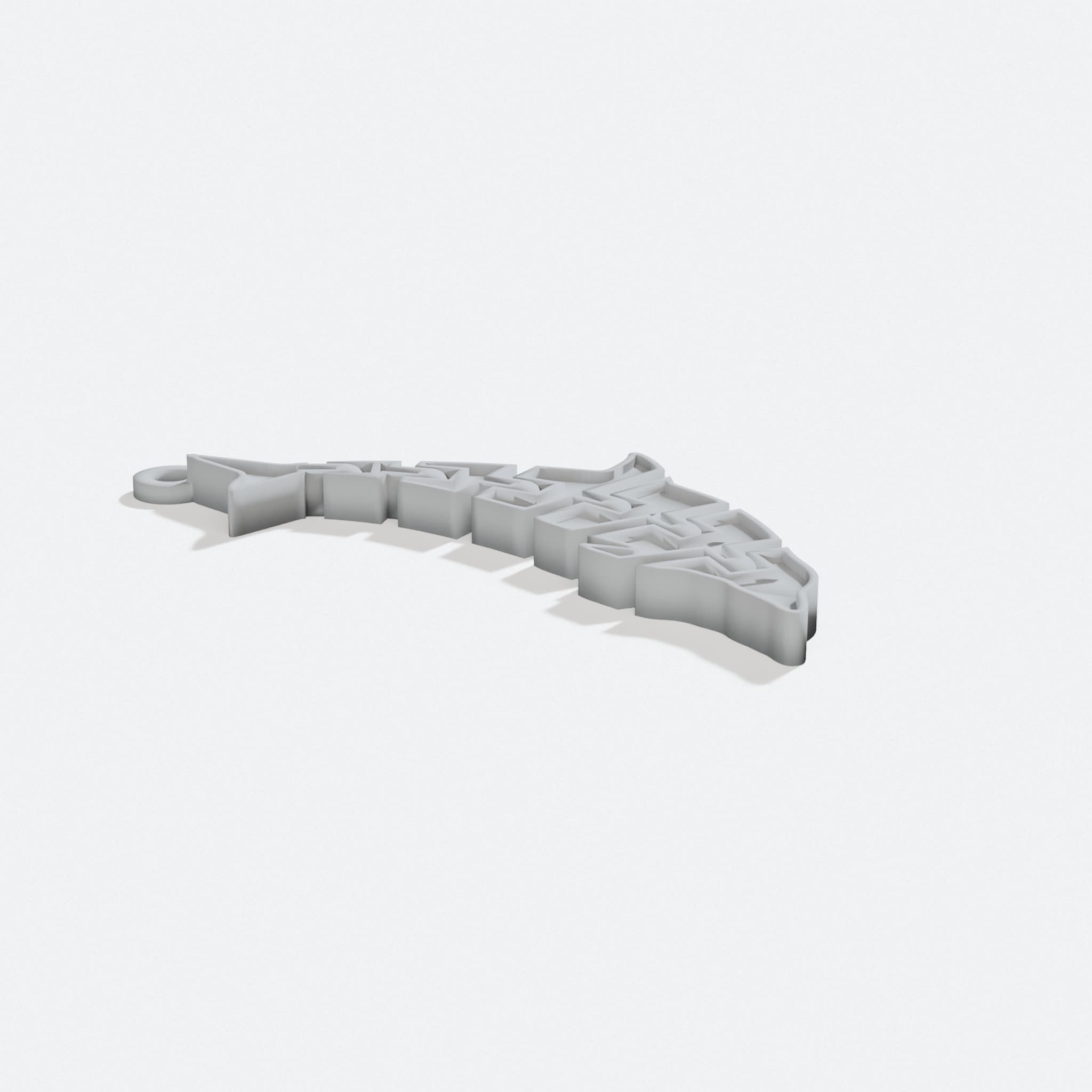 Articulated Hinged Dolphin 3D Printed Toy Keychain, turn three quarter
