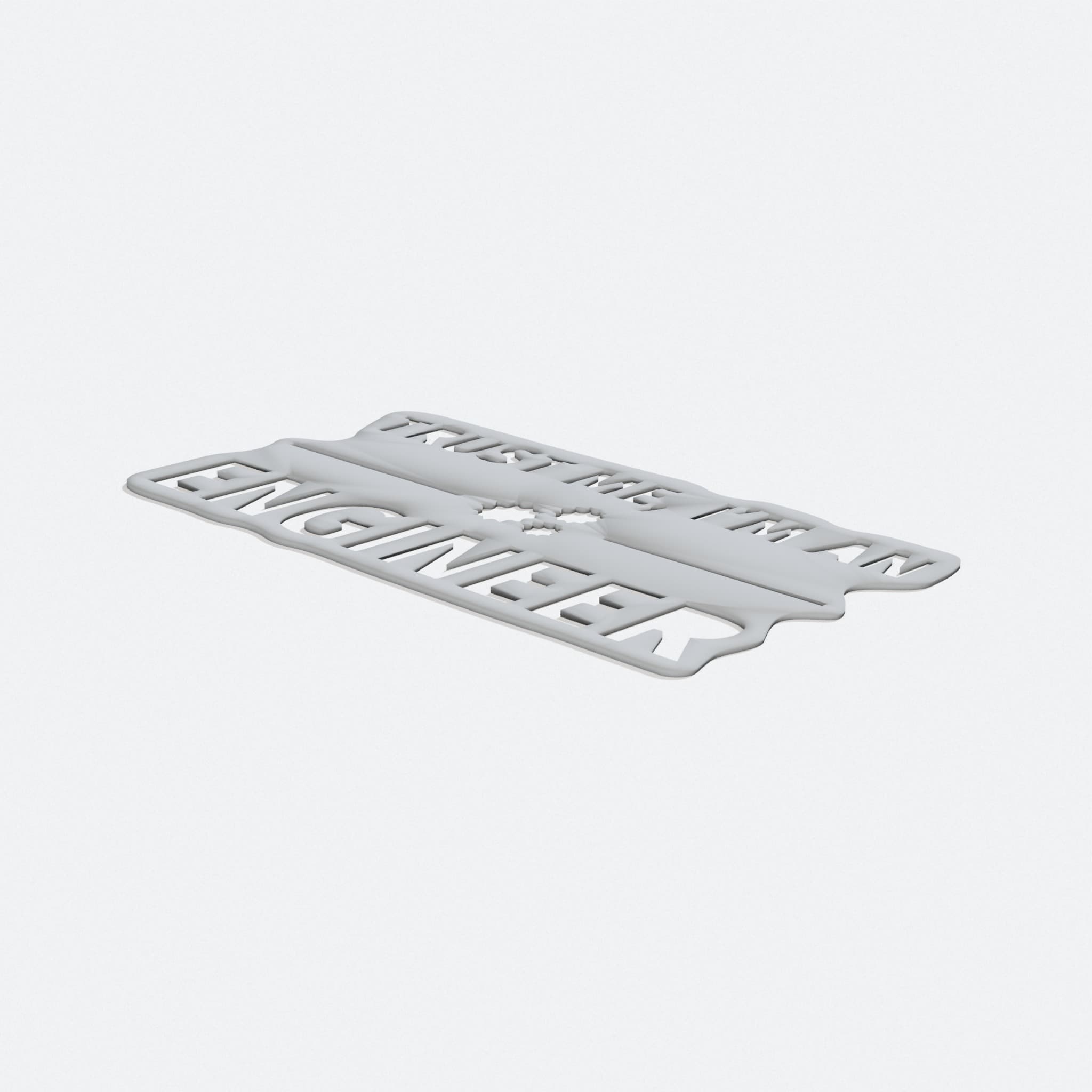 Trust Me I'm an Engineer 3D Printed Toy, turn three quarter