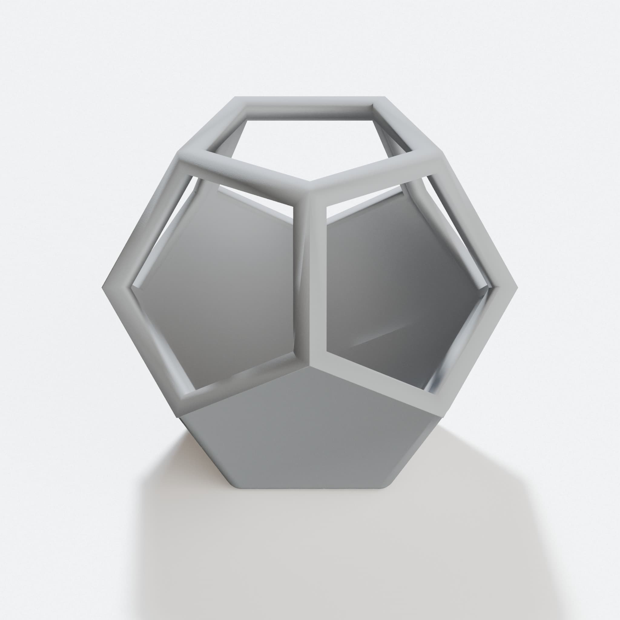 Dodecahedron 3D Printed Flower Pot Home Decor, hero tilt