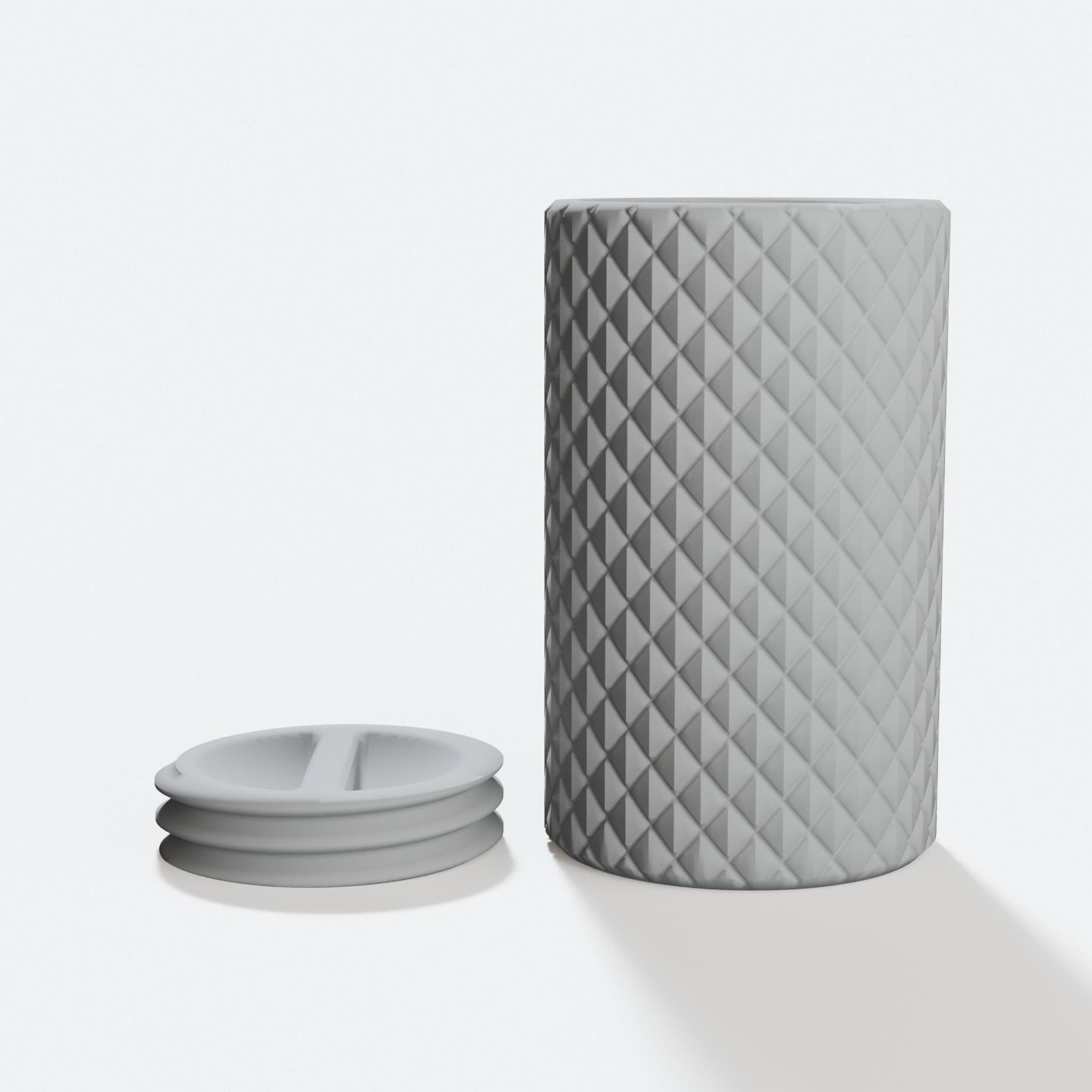 Knurled Storage Containers with Interchangeable Lids, hero tilt