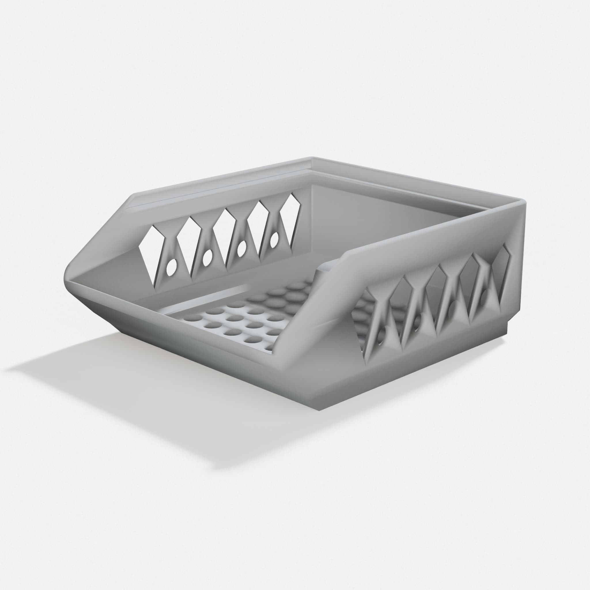 Stackable Tray; 3D Printed Organizer, turn three quarter