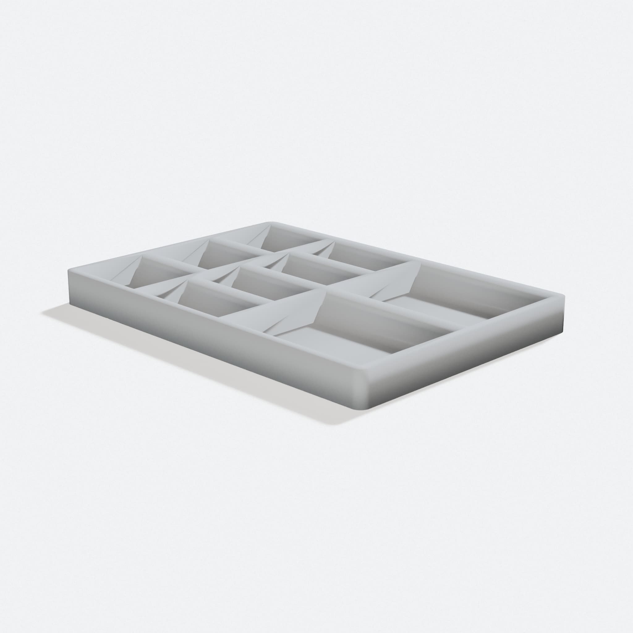 Small Parts Tray, 3D Printed Organizer, turn three quarter