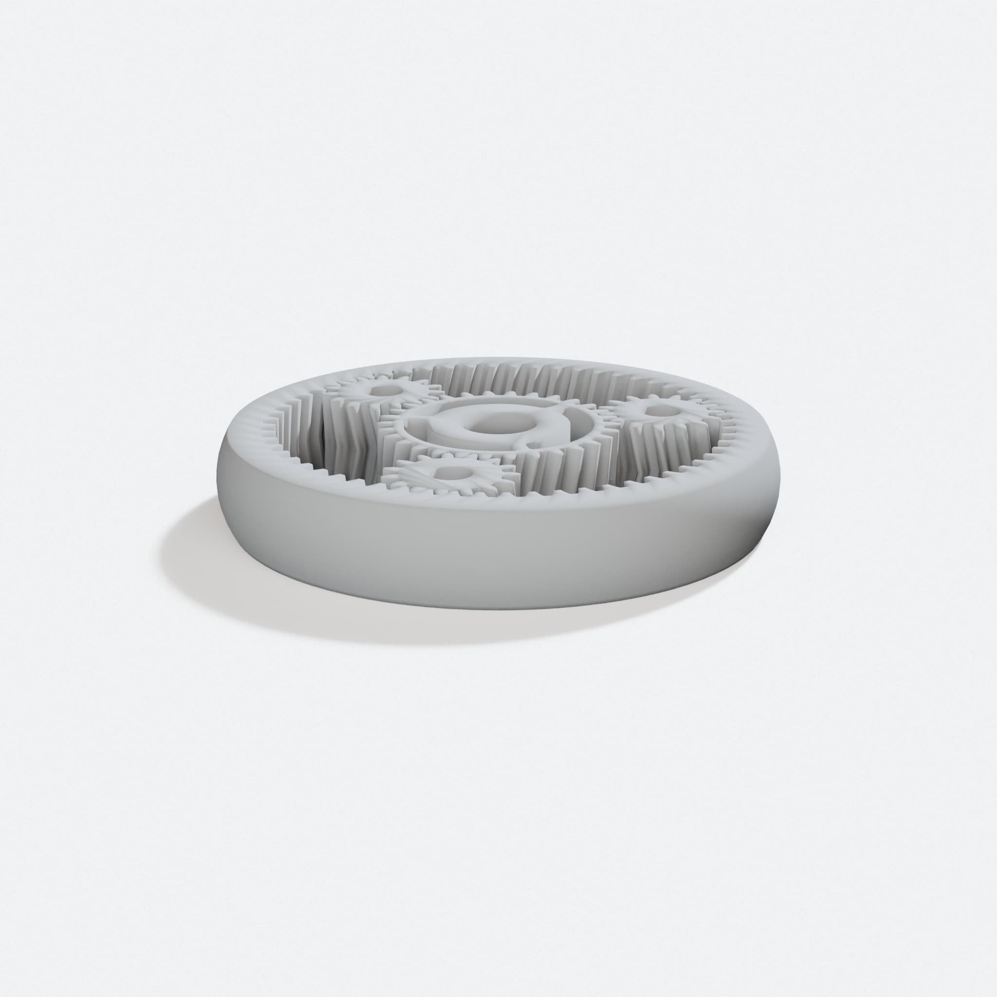 Planetary Gears with Herringbone Teeth Fidget Toy, turn three quarter