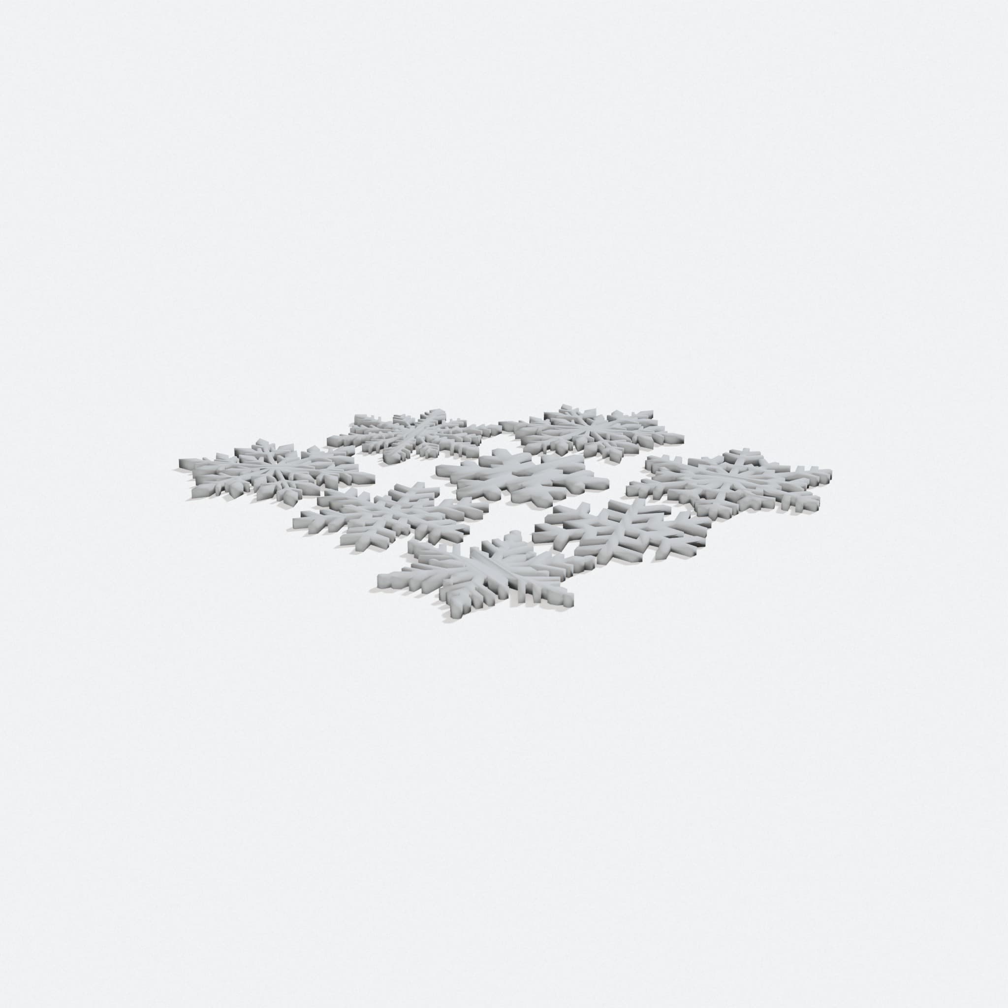 Christmas Snowflake Wall Art Set, 2D Holiday Decor, turn three quarter
