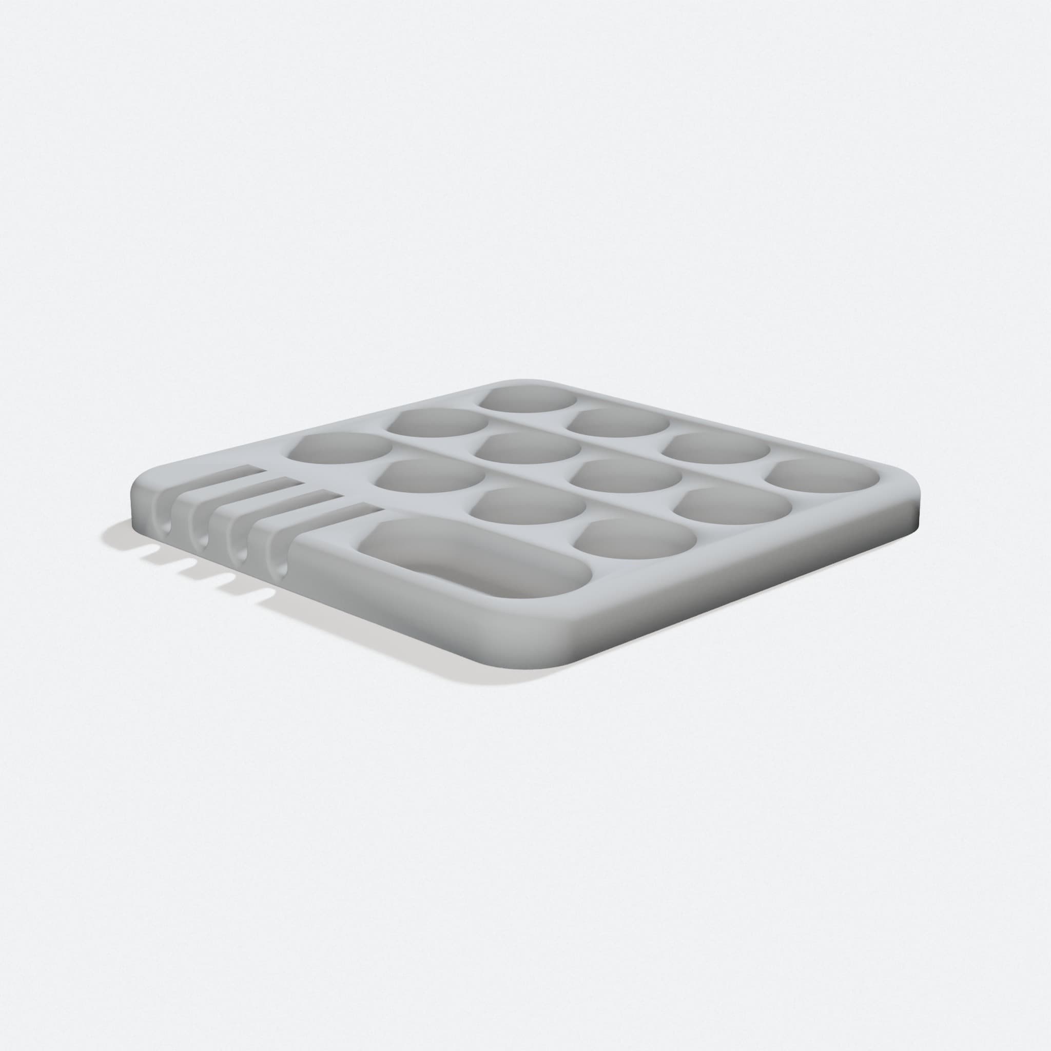 3D Printed Paint Palette for Artists and Desk Organizers, turn three quarter