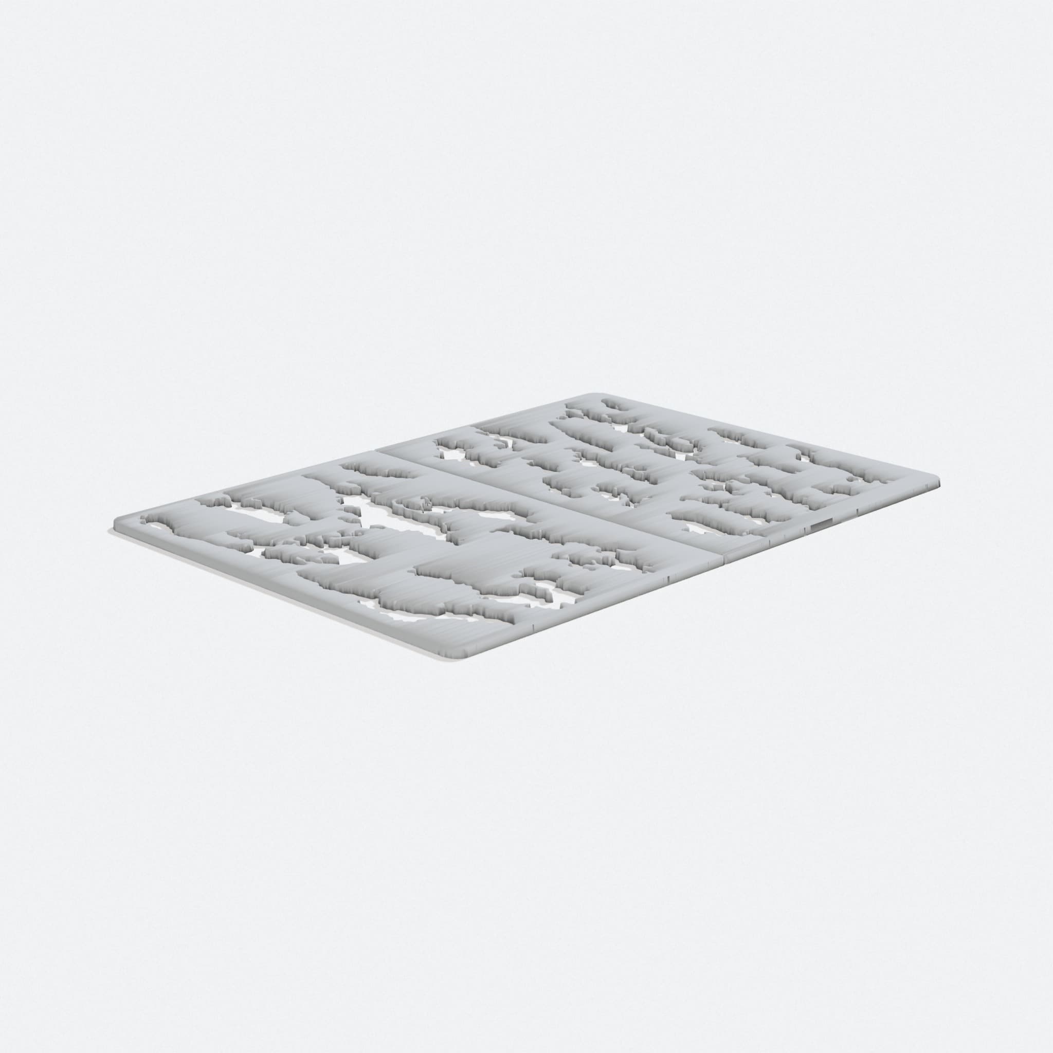3D Printed Stripe Camo Airbrush Stencil for Workshop, turn three quarter