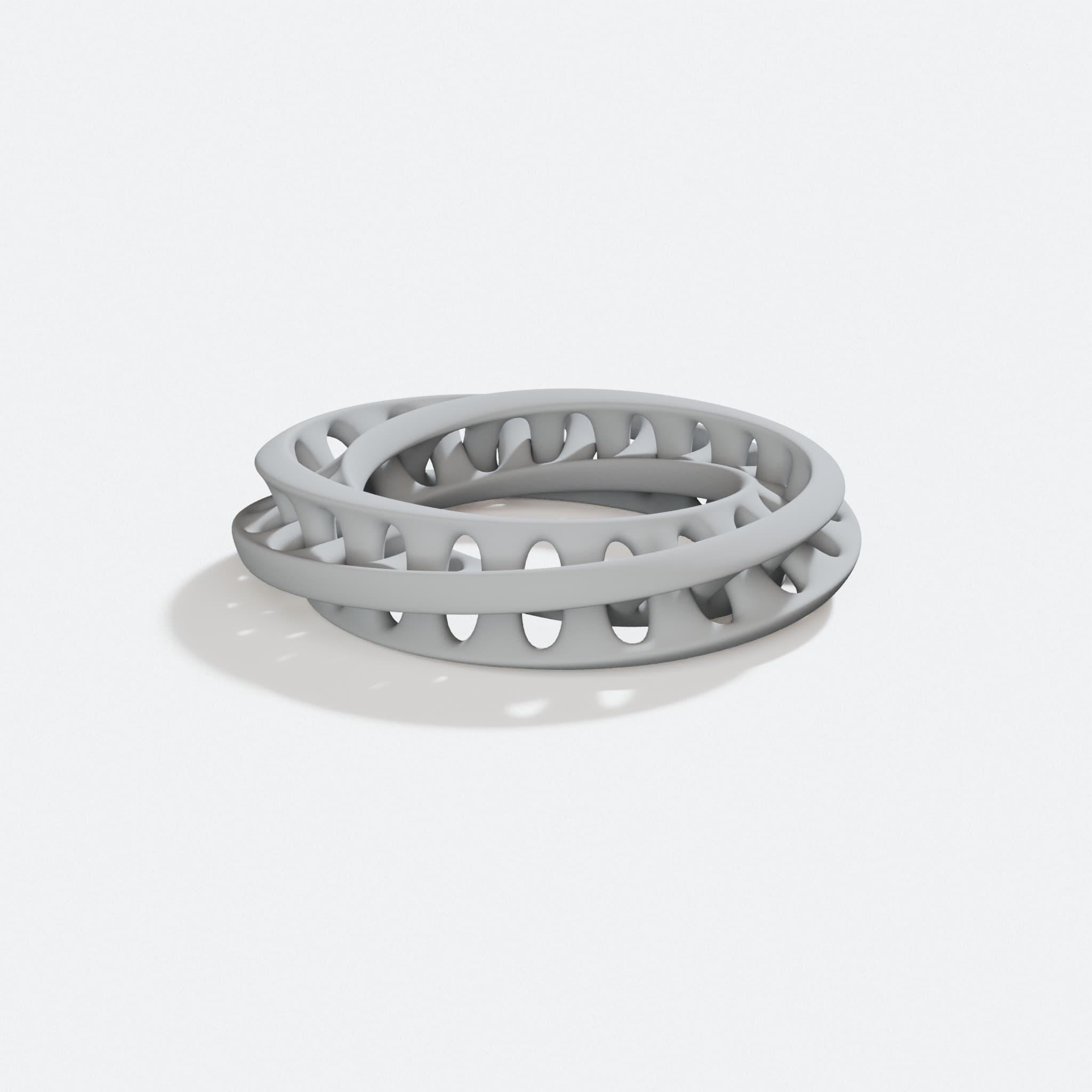 Mobius Bangle 3D Printed Gift Bracelet, turn three quarter