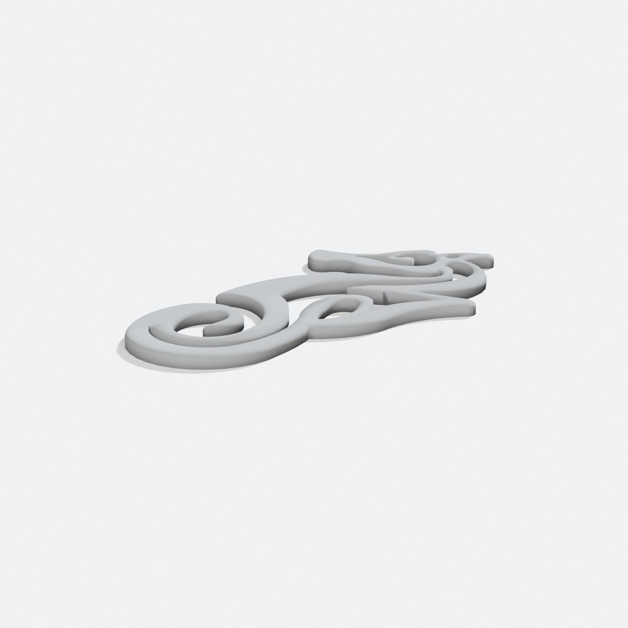 Seahorse Necklace, 3D Printed Gift, turn three quarter