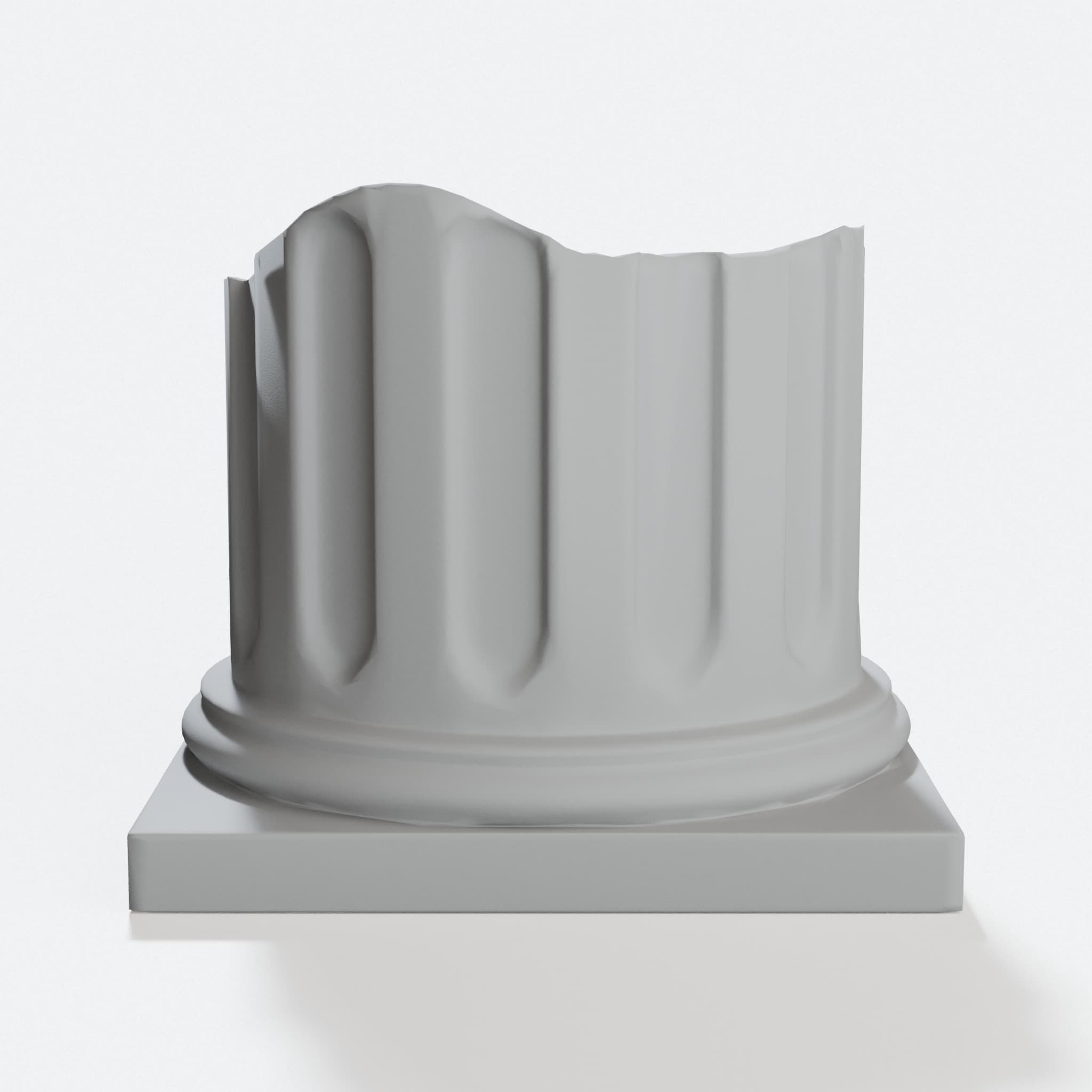 Broken Column 3D Printed Flower Pot for Small Plants, hero tilt