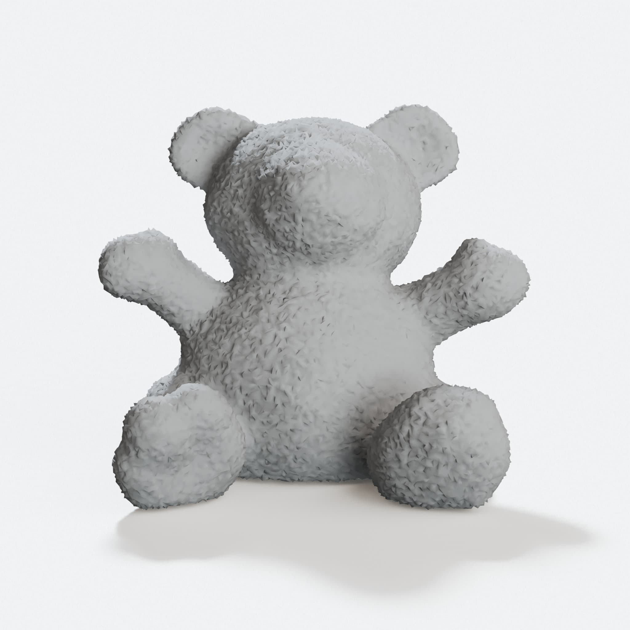 Fuzzy Bear 3D Printed Toy Figure – High-Resolution STL File, hero tilt