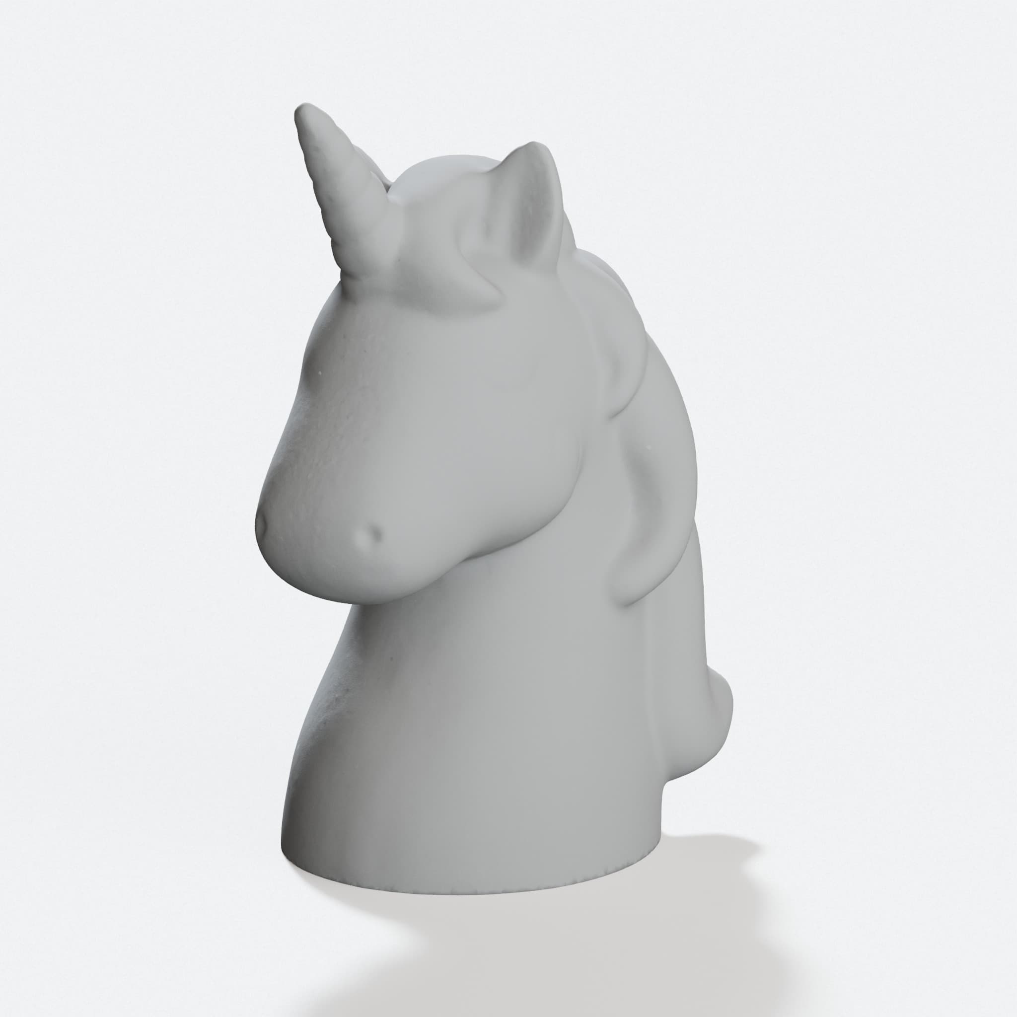 3D Printed Unicorn Head Toy, Easy Print Design, hero tilt