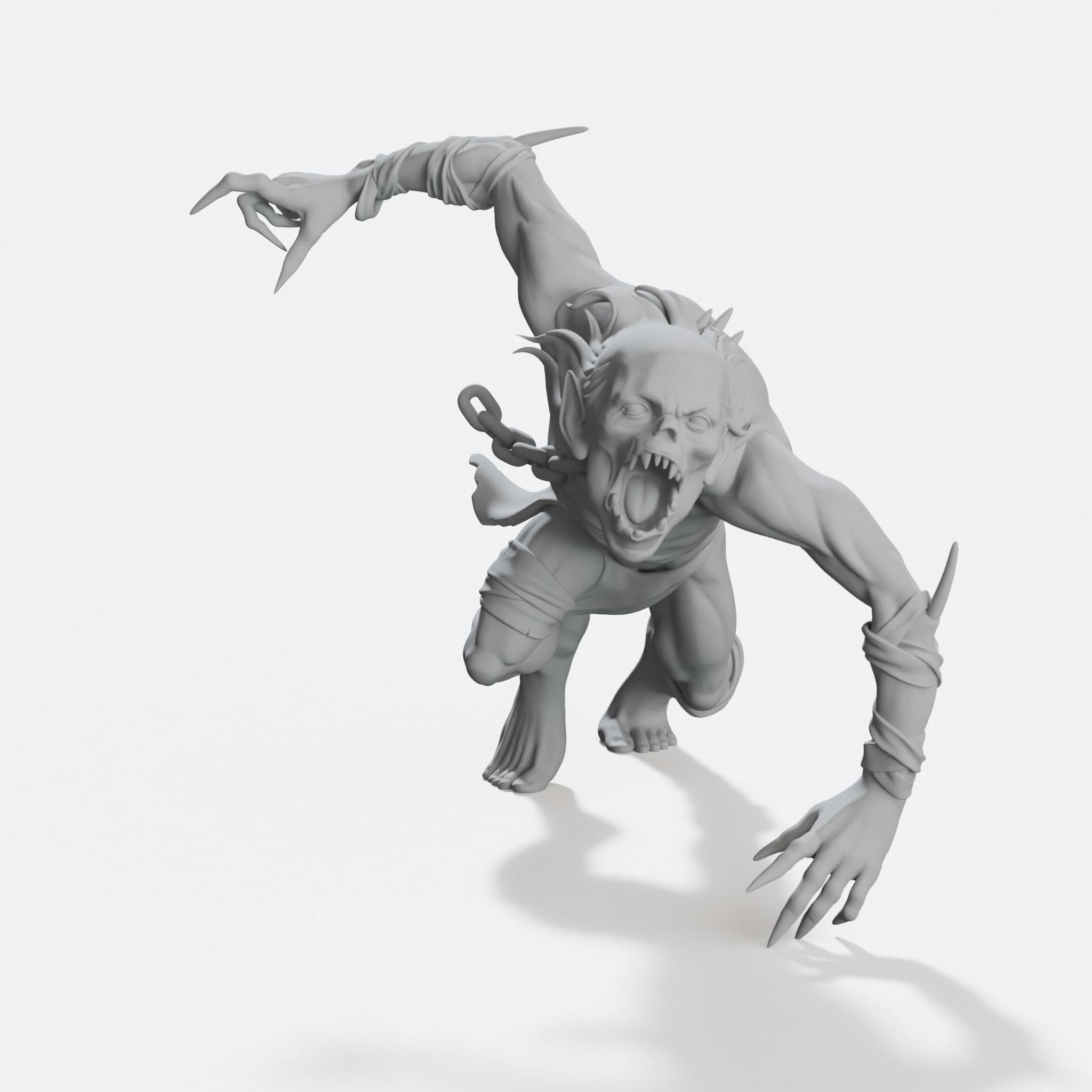 Ghoul Miniature, Tabletop Undead Figure, hero tilt