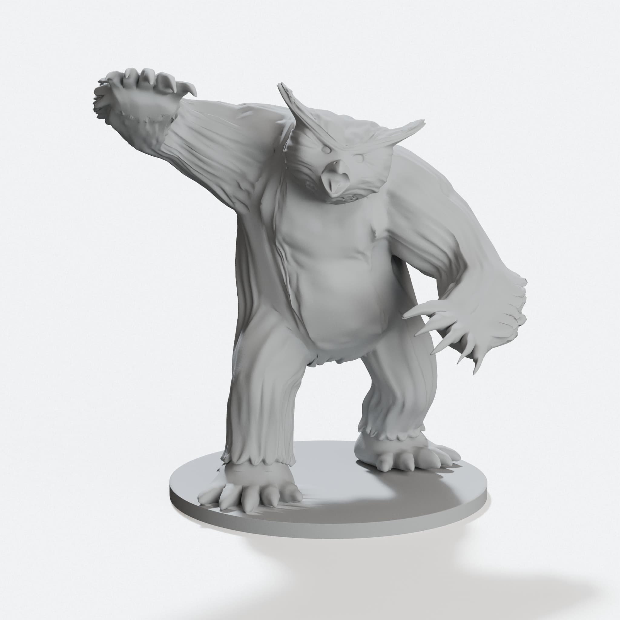 Owlbear 3D Printed Toy, D&D Creature Figure, hero tilt